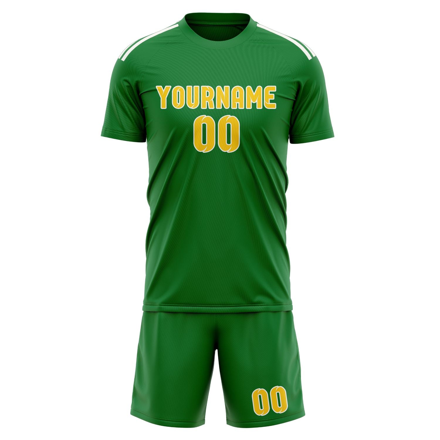 Maßgeschneidertes Professionelles Smaragdgrün Gold Fußballtrikot-Set