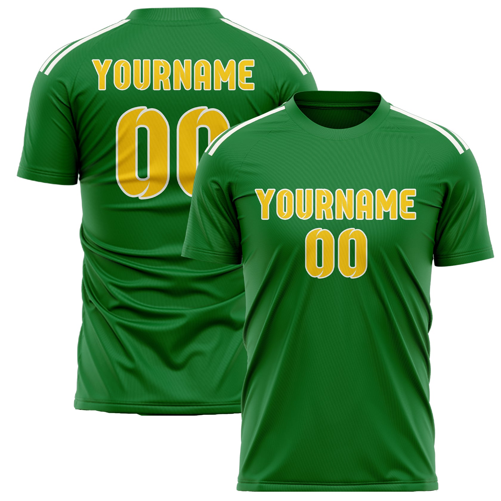 Benutzerdefiniertes Professionelles Smaragdgrün Gold Fußballtrikot