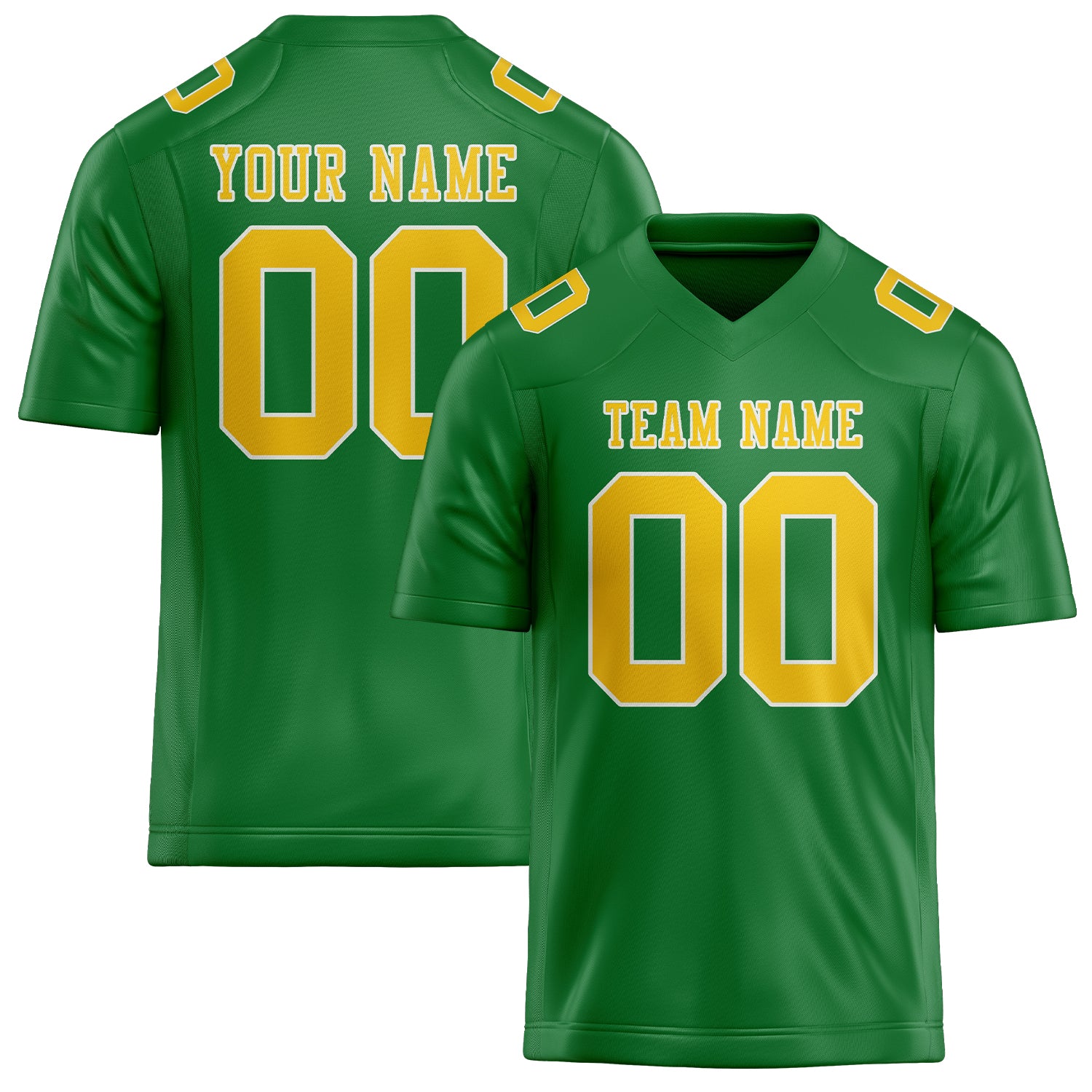 Maßgeschneidertes Professionelles Smaragdgrün Gold Rugbytrikot