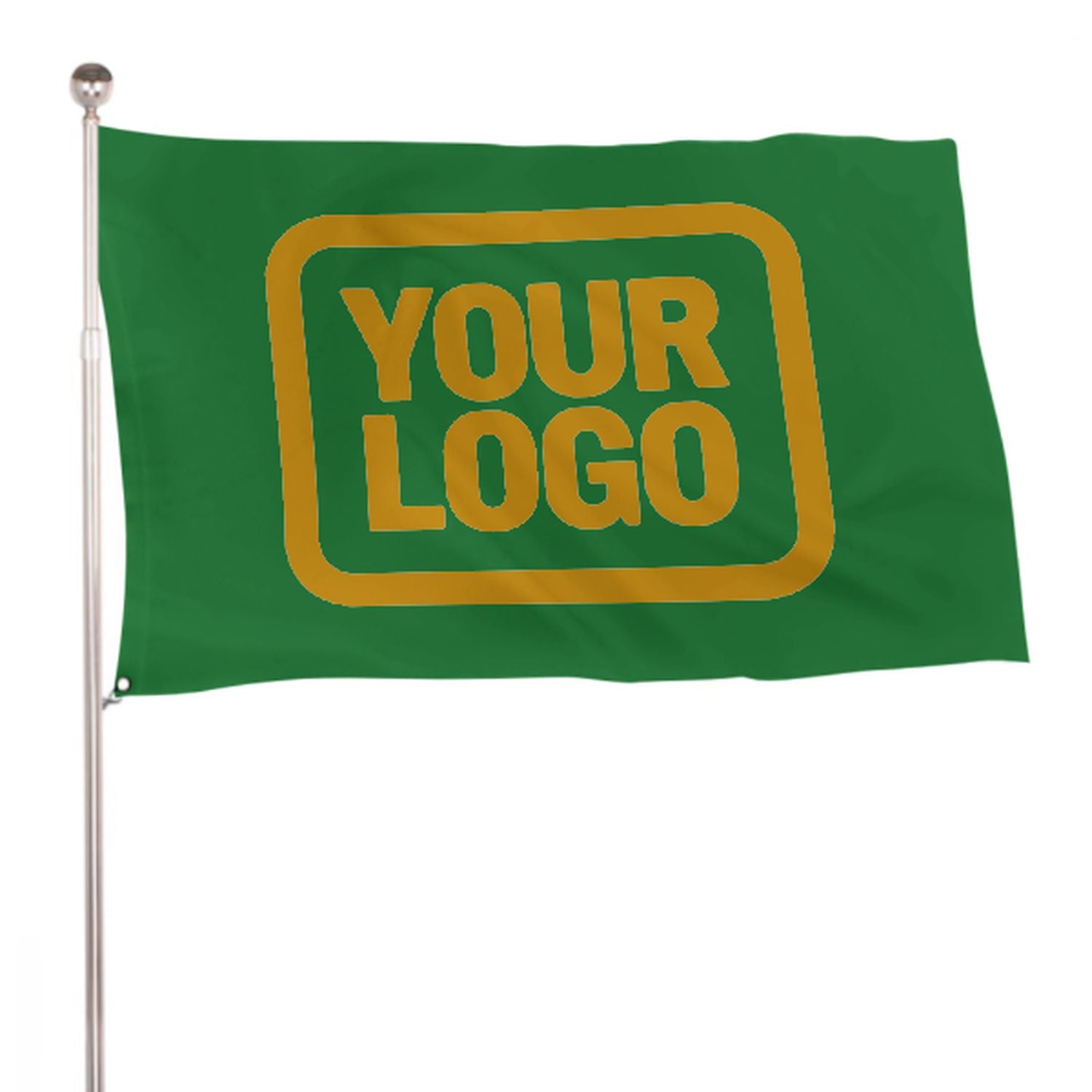 Maßgeschneidertes Smaragdgrün Gelb Flagge