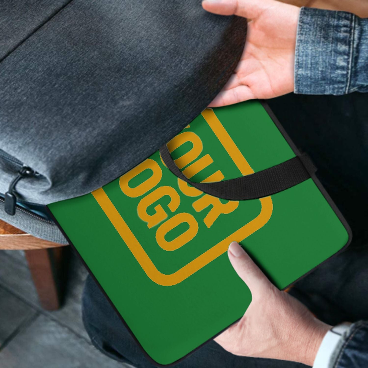 Maßgeschneidertes Smaragdgrün Yellow Laptop Tasche