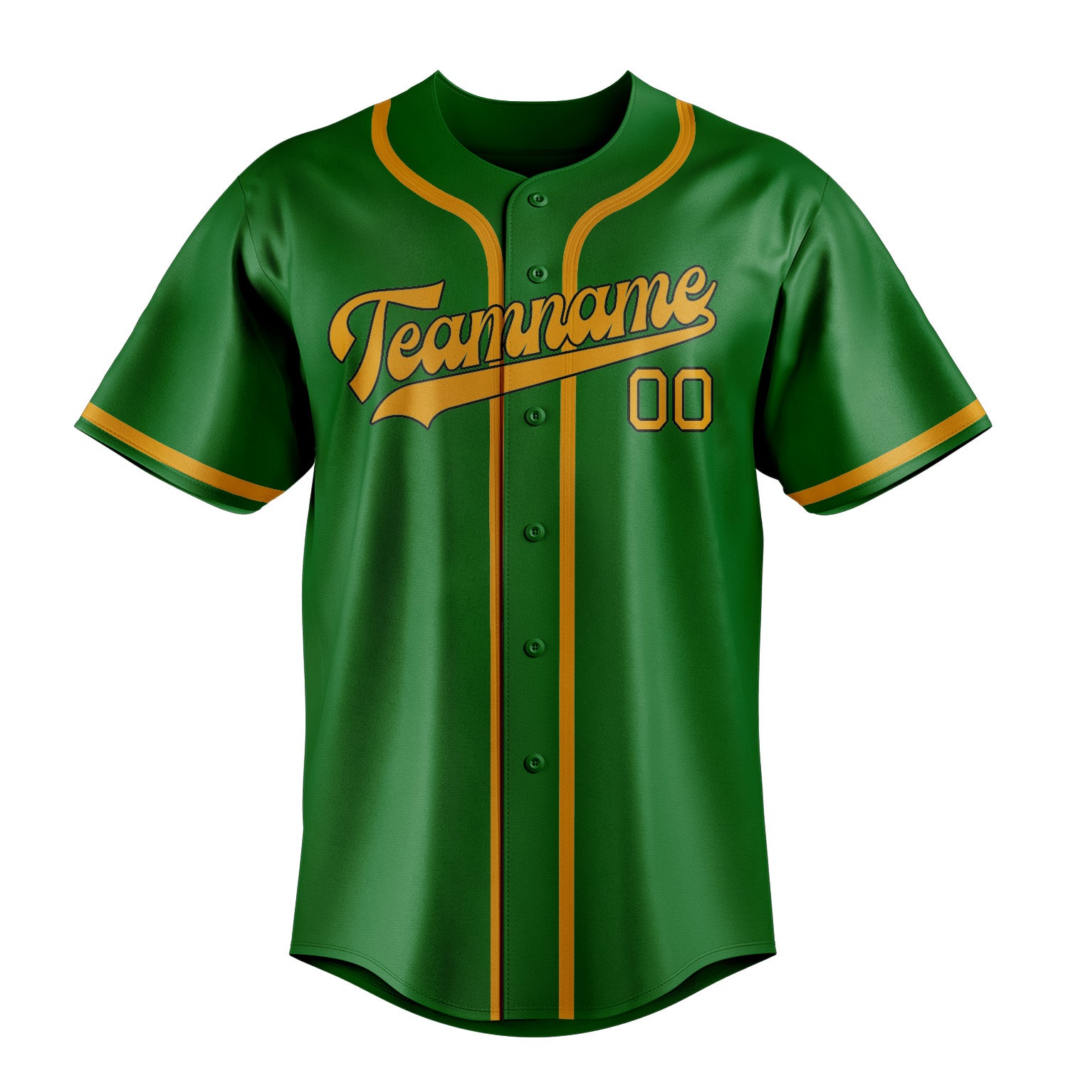 Benutzerdefiniertes Professionelles Smaragdgrün Gelb Baseballtrikot