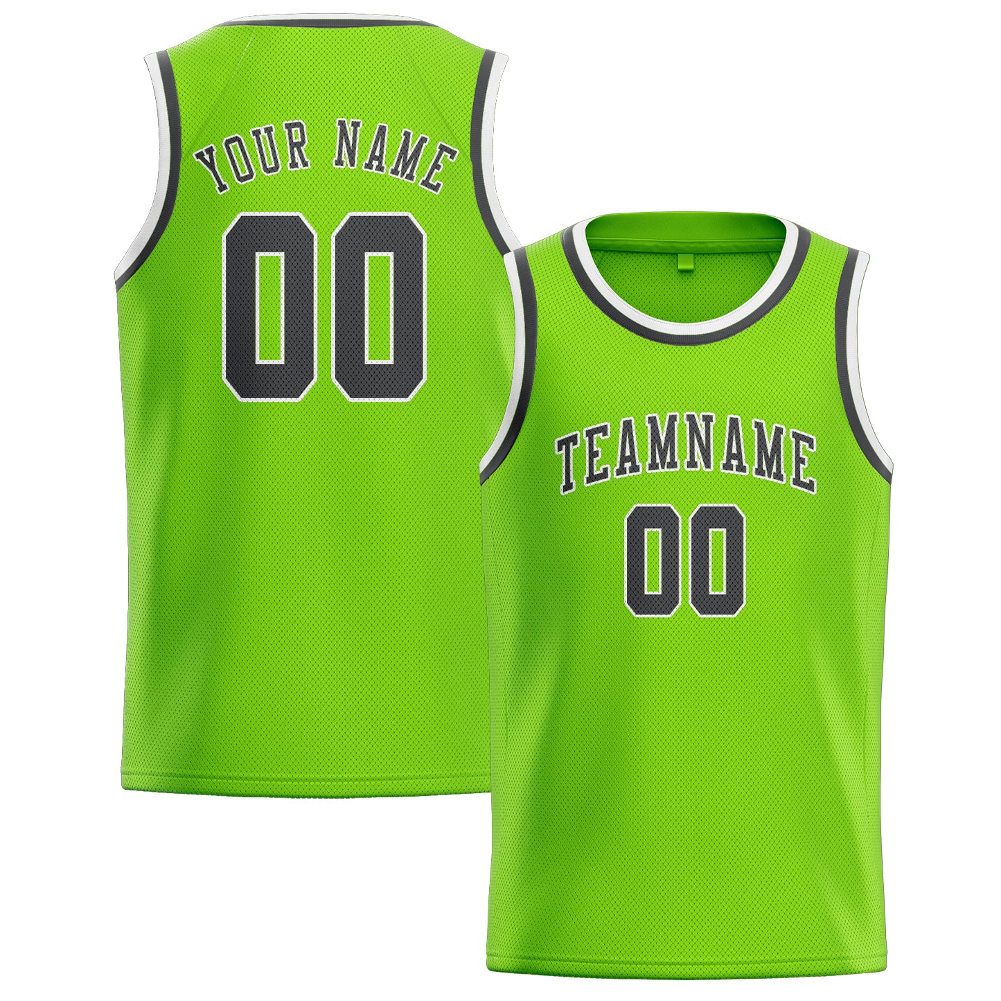 Benutzerdefiniertes Professionelles Smaragdgrün Dunkelgrau Basketballtrikot