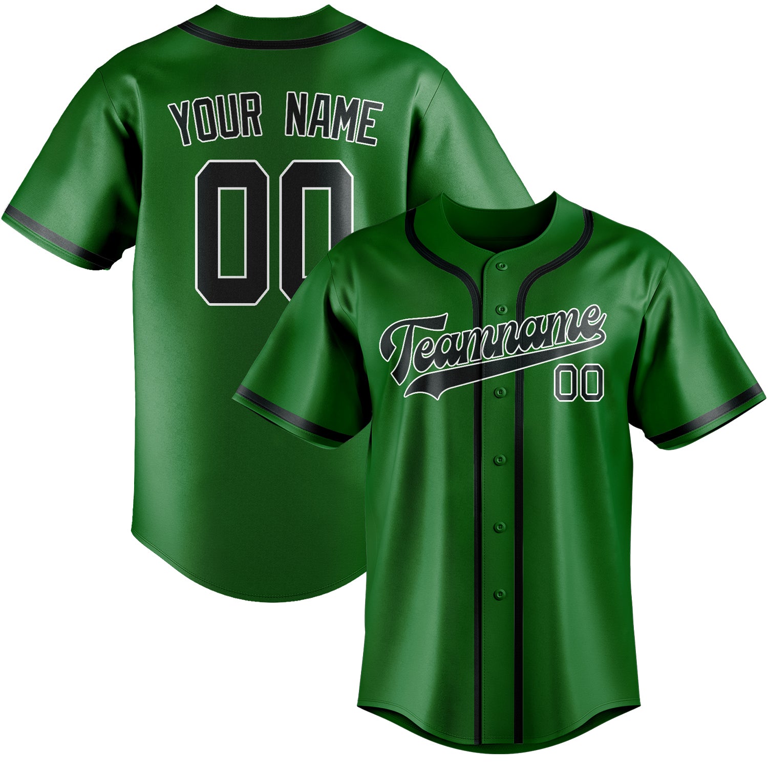 Benutzerdefiniertes Professionelles Smaragdgrün Dunkelgrau Baseballtrikot