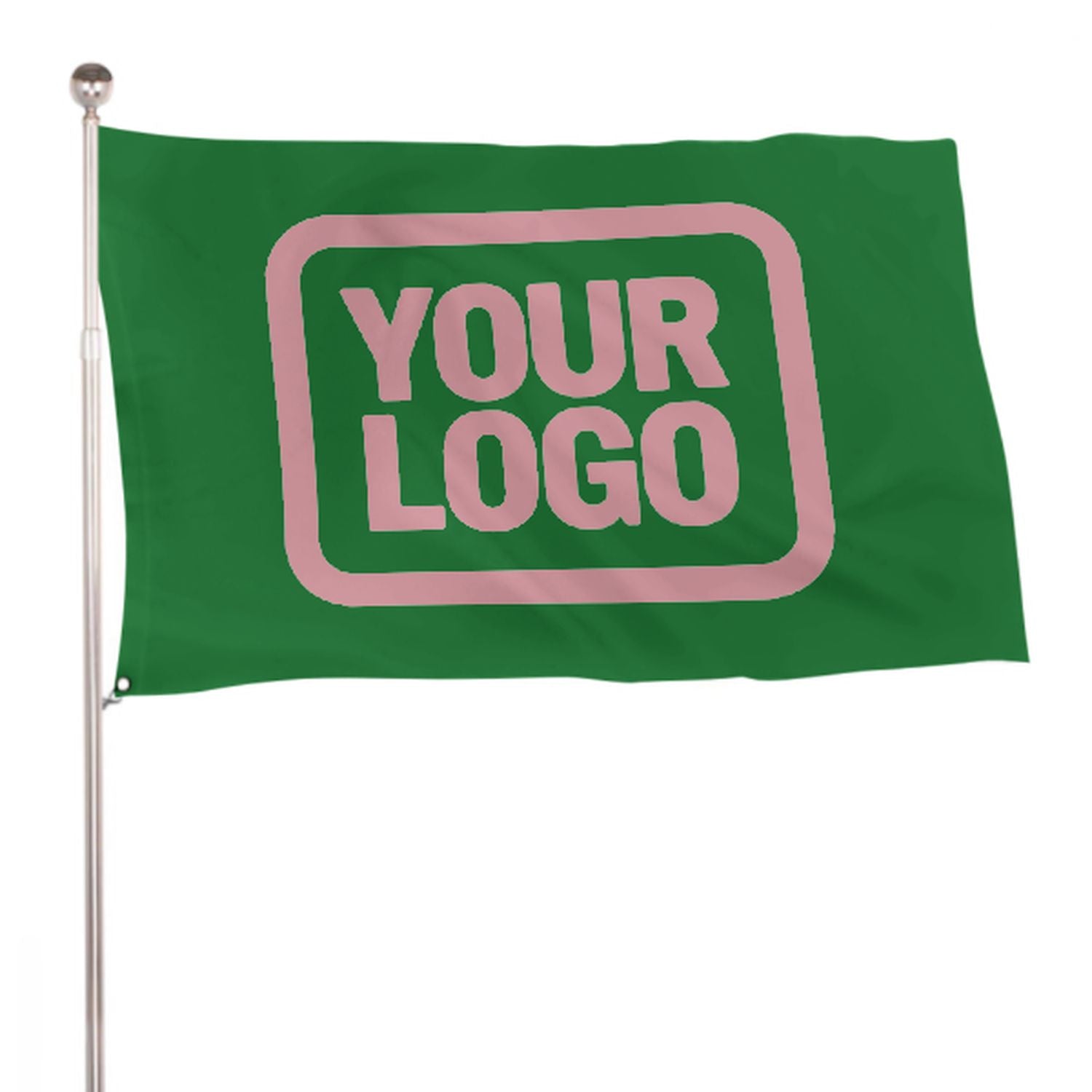 Maßgeschneidertes Smaragdgrün Rosa Flagge