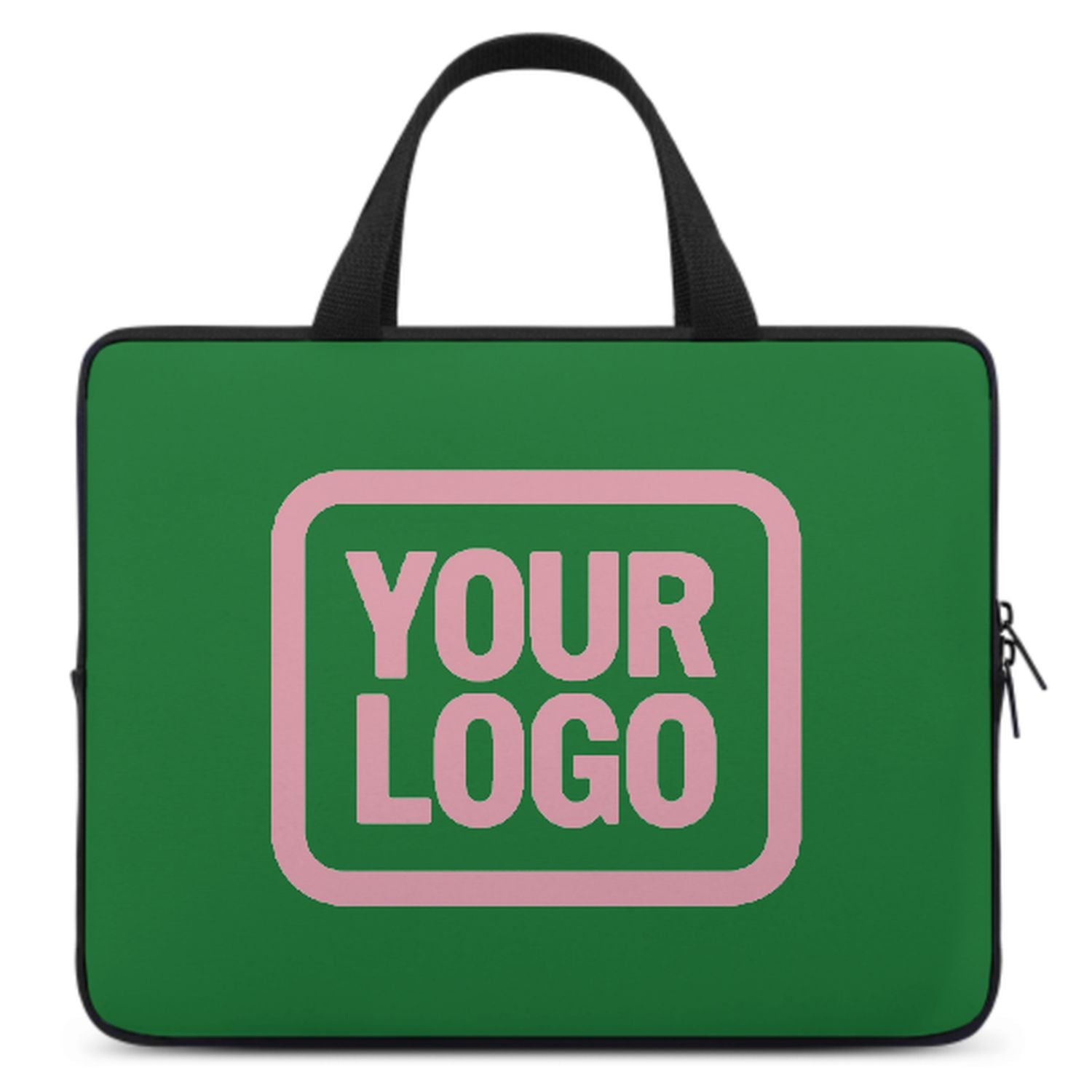 Maßgeschneidertes Smaragdgrün Light Pink Laptop Tasche