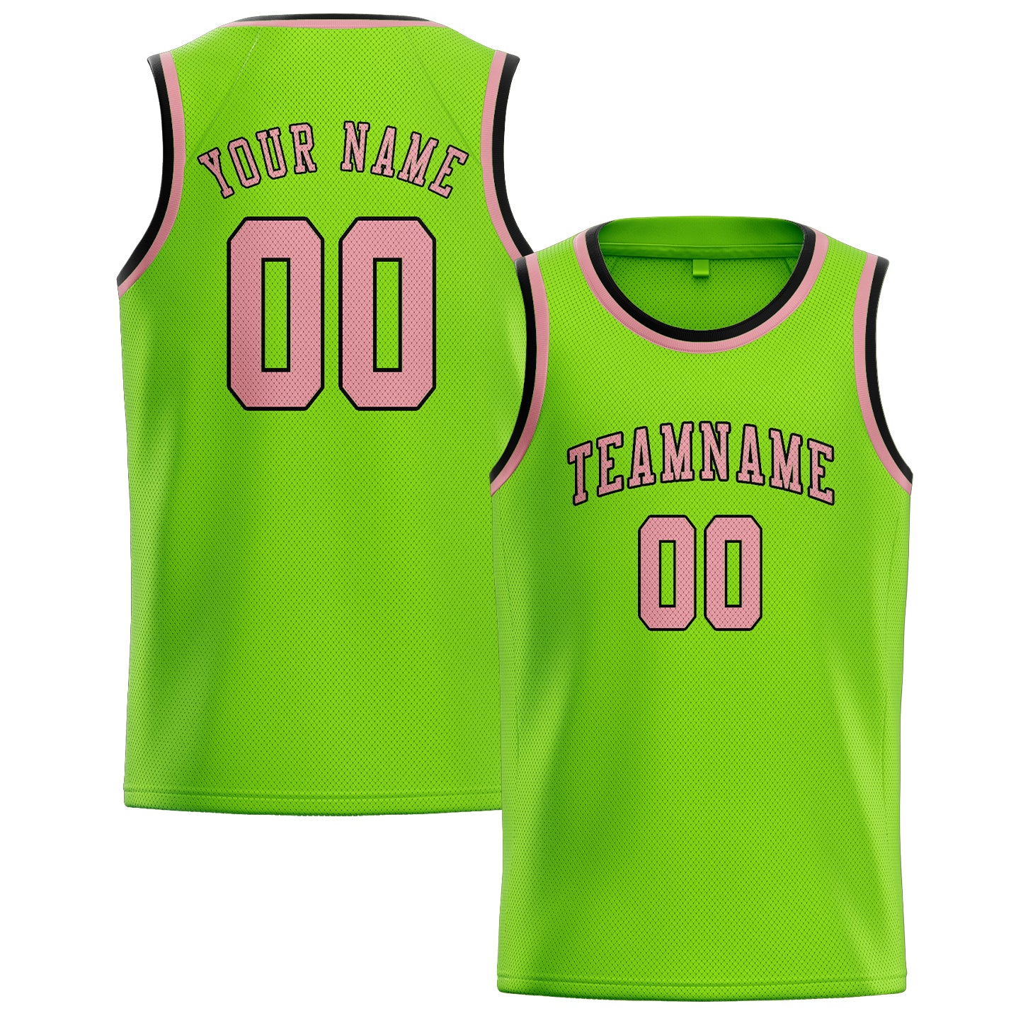 Benutzerdefiniertes Professionelles Smaragdgrün Rosa Basketballtrikot