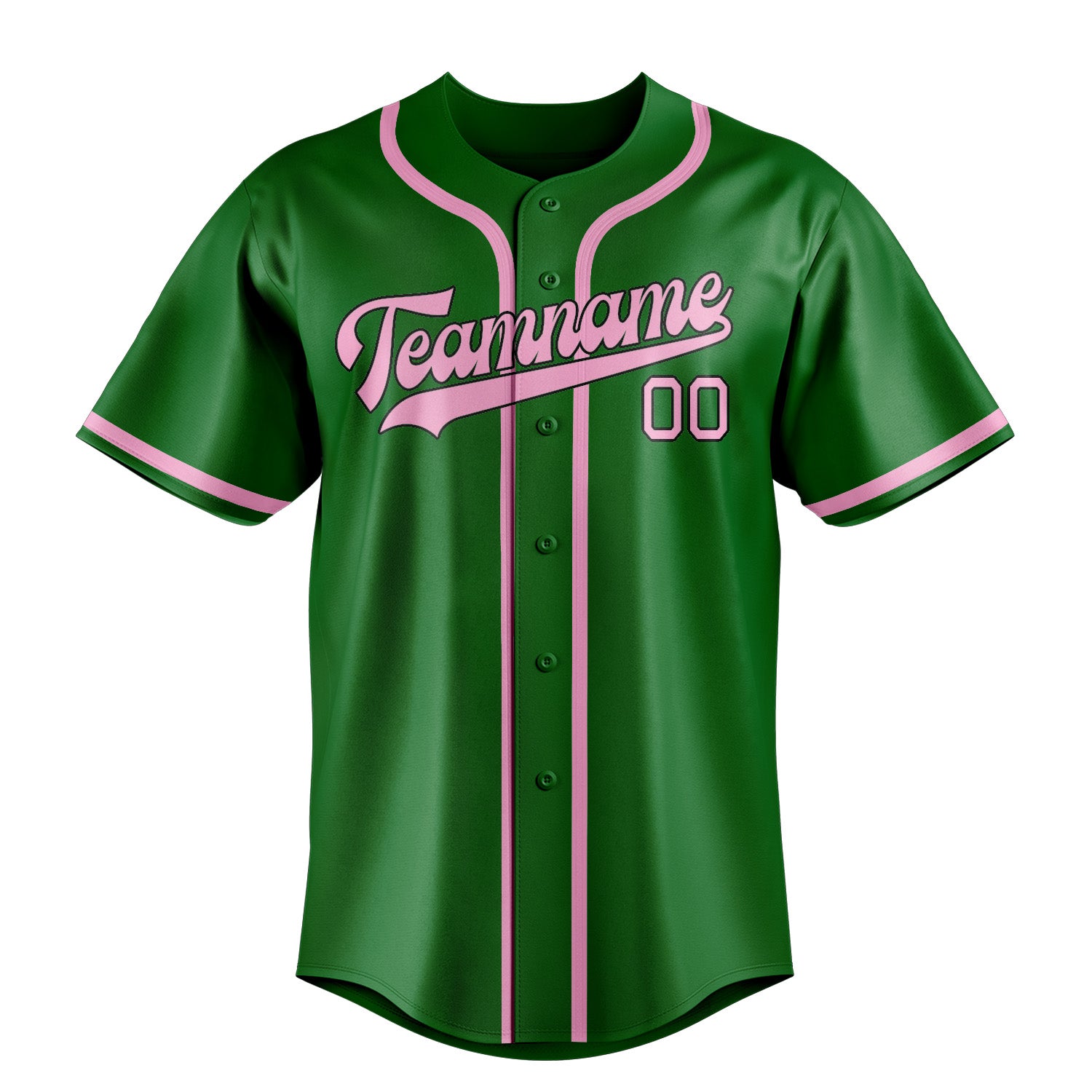 Benutzerdefiniertes Professionelles Smaragdgrün Rosa Baseballtrikot