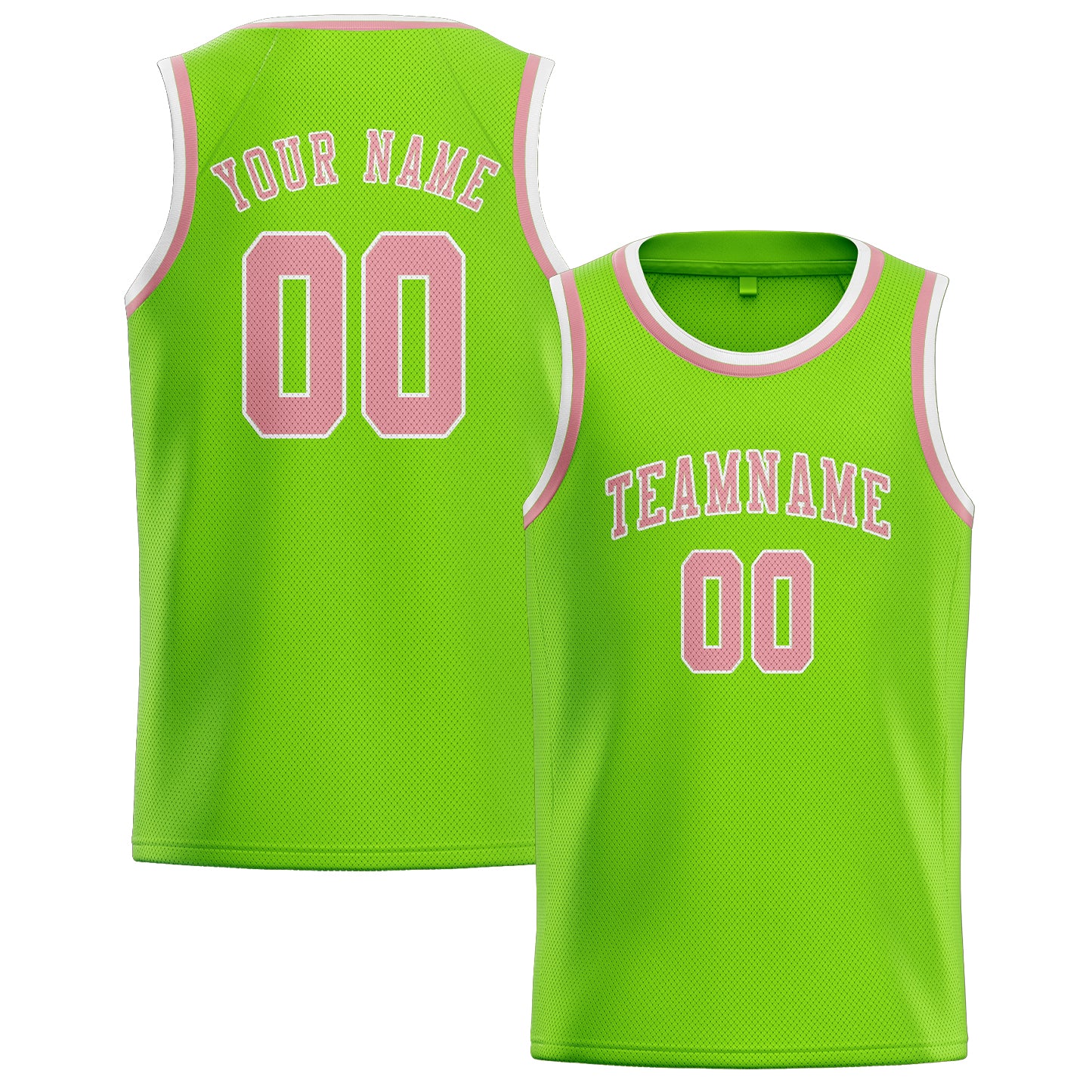 Benutzerdefiniertes Professionelles Smaragdgrün Rosa Basketballtrikot