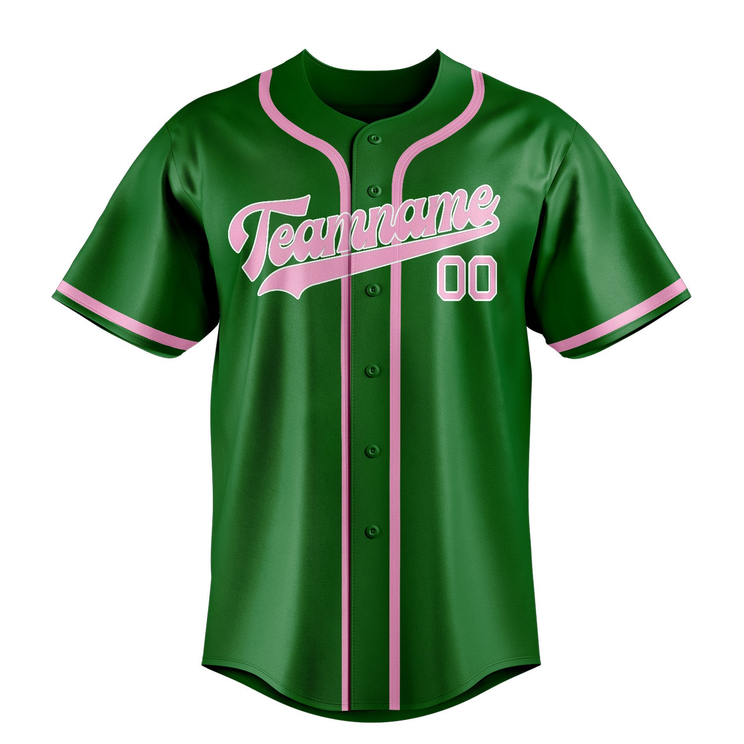 Benutzerdefiniertes Professionelles Smaragdgrün Rosa Baseballtrikot