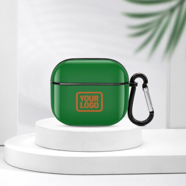 Maßgeschneidertes Smaragdgrün Orange AirPods-Hülle (3. Generation)