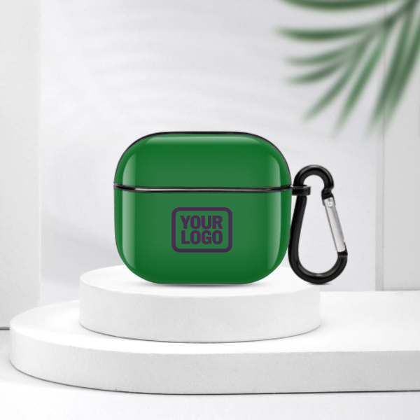 Maßgeschneidertes Smaragdgrün Lila AirPods-Hülle (3. Generation)