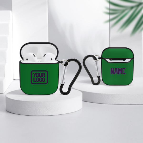 Maßgeschneidertes Smaragdgrün Lila AirPods-Hülle