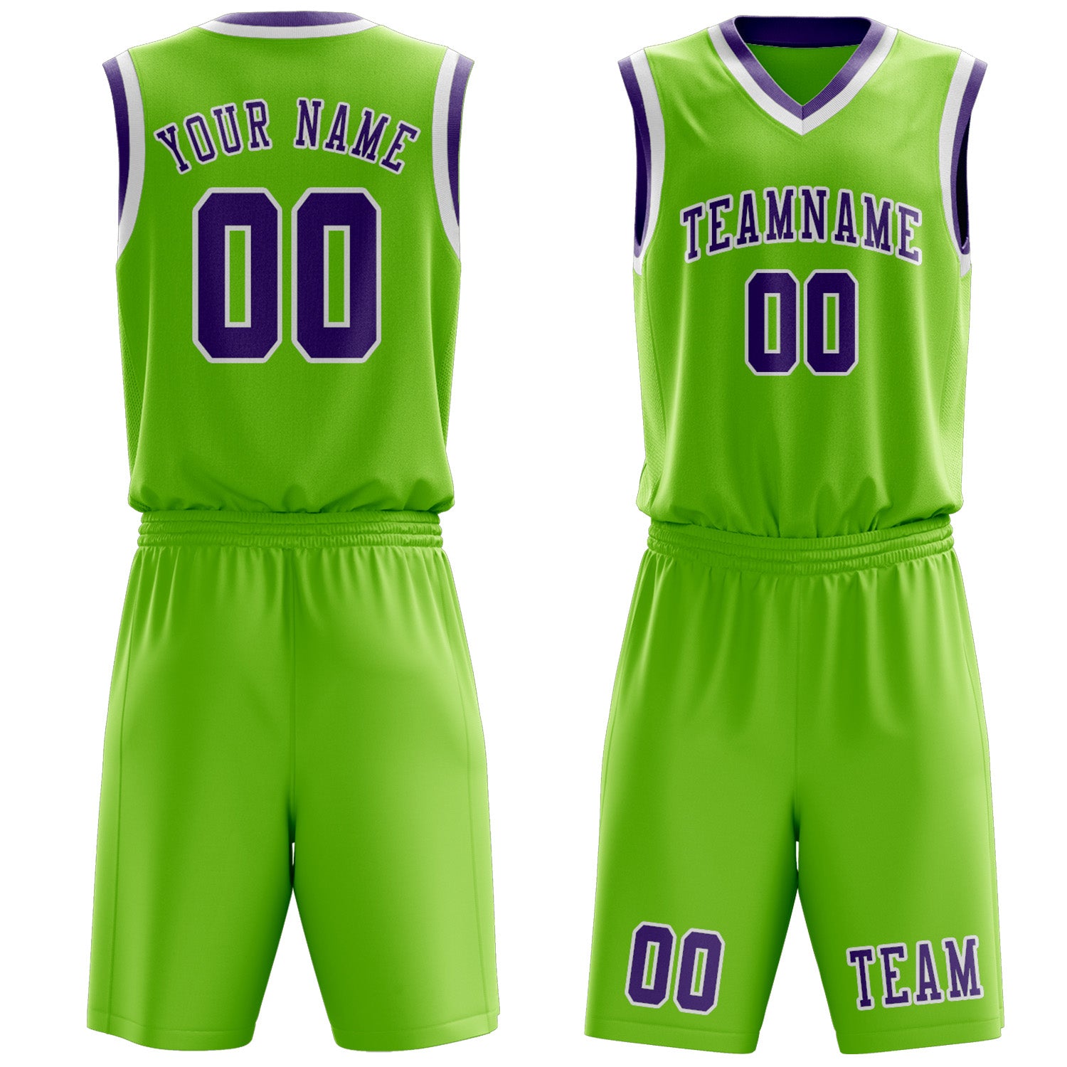 Benutzerdefiniertes Professionelles Smaragdgrün Lavendel Basketballtrikot-Set