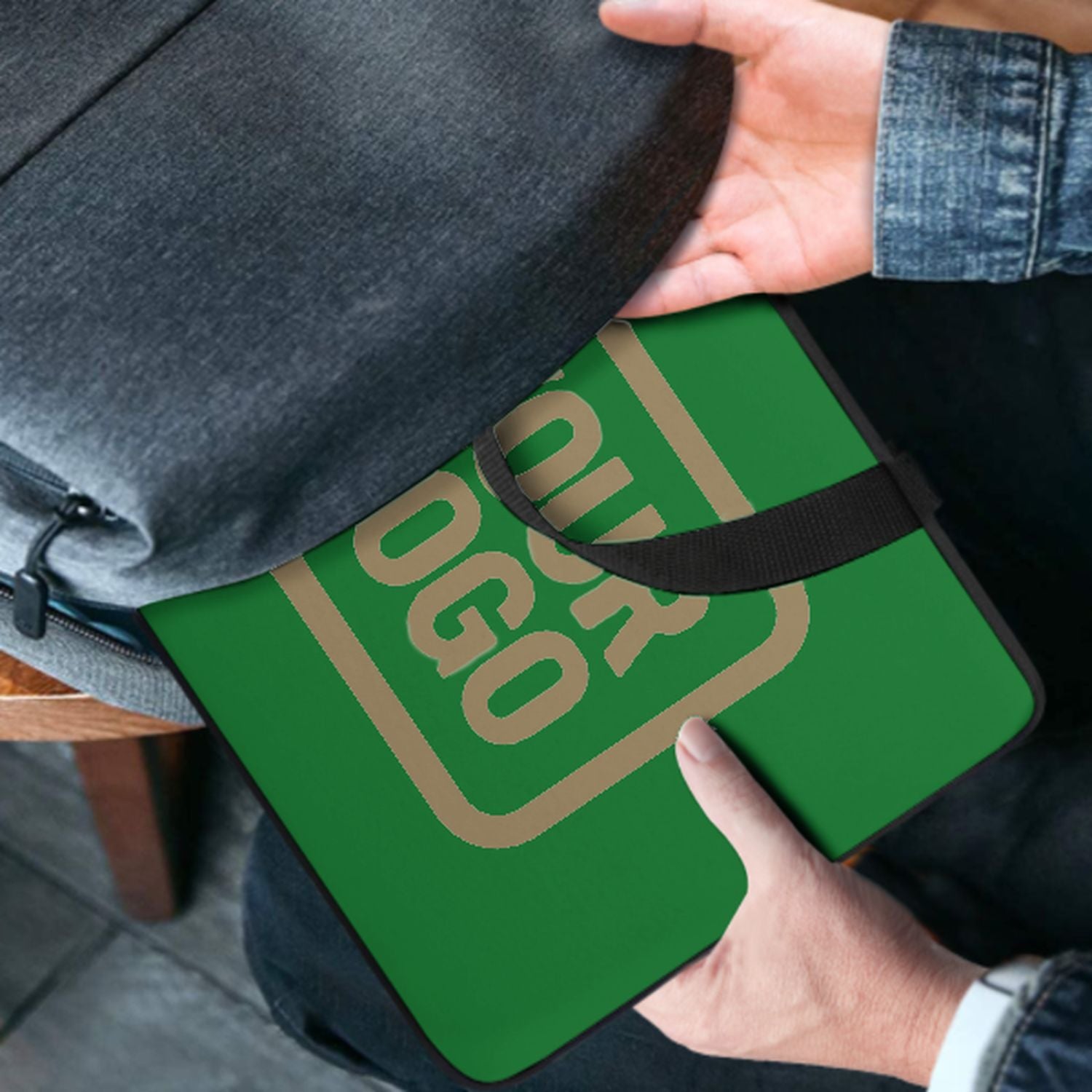 Maßgeschneidertes Smaragdgrün Light Khaki Laptop Tasche