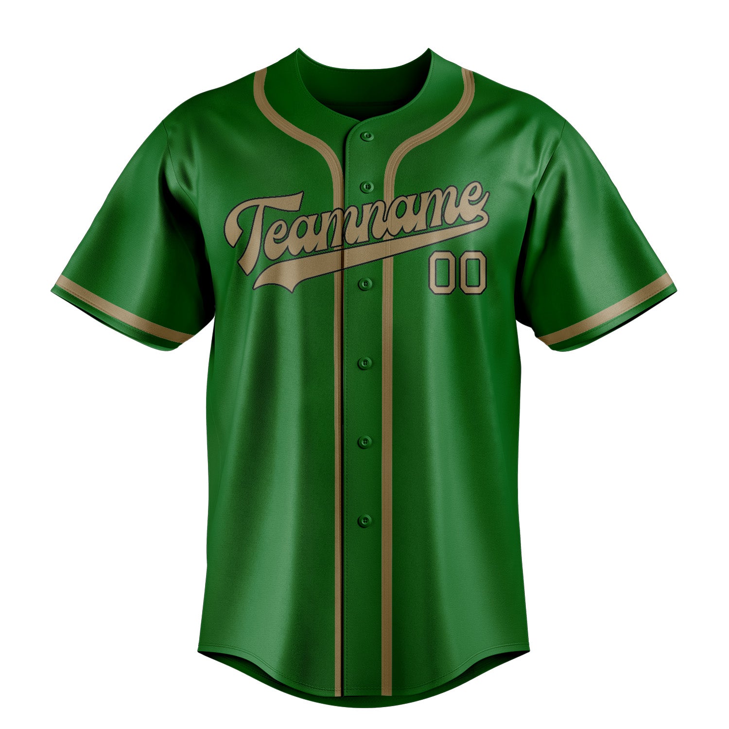 Benutzerdefiniertes Professionelles Smaragdgrün Hellkhaki Baseballtrikot