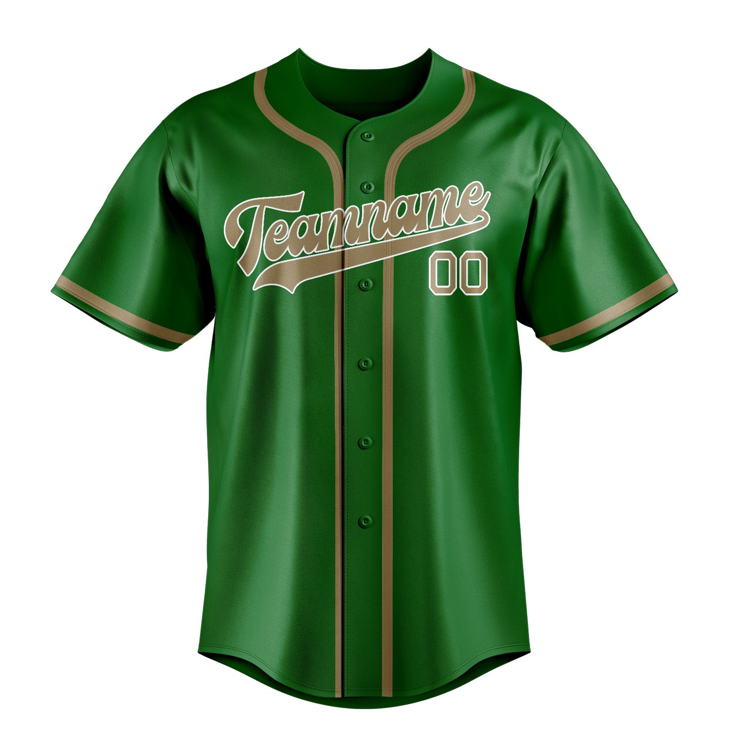 Benutzerdefiniertes Professionelles Smaragdgrün Hellkhaki Baseballtrikot