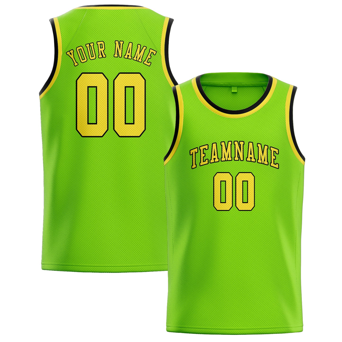 Benutzerdefiniertes Professionelles Smaragdgrün Blassgelb Basketballtrikot