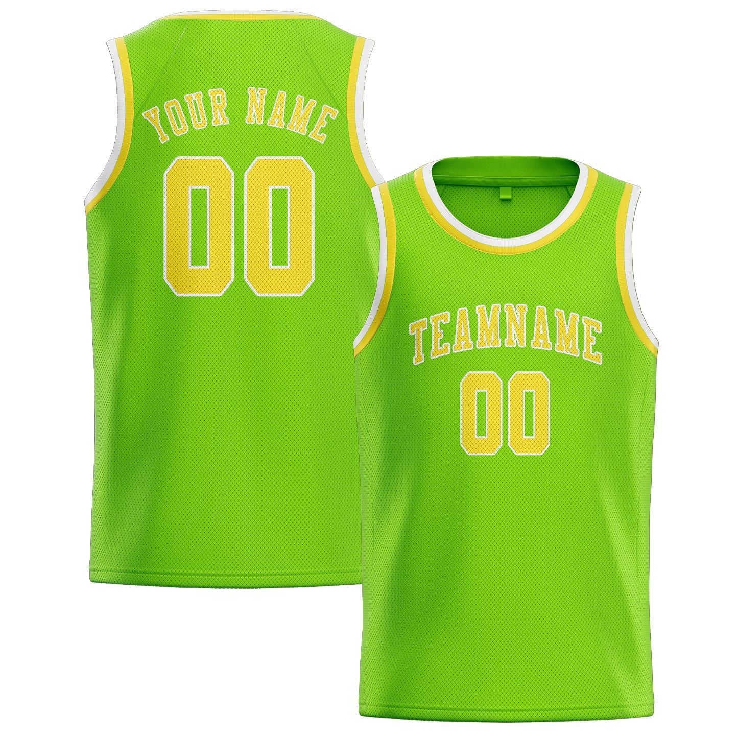 Benutzerdefiniertes Professionelles Smaragdgrün Blassgelb Basketballtrikot