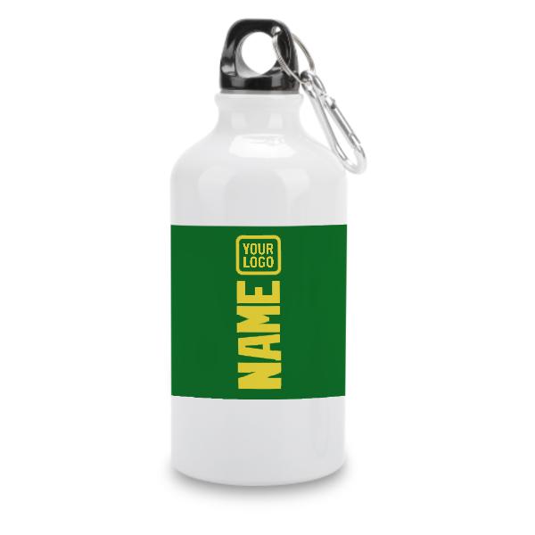 Maßgeschneidertes Smaragdgrün Blassgelb Sportflasche