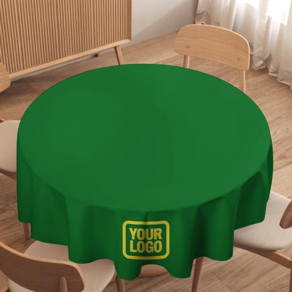 Tovaglia rotonda personalizzata verde smeraldo giallo pallido