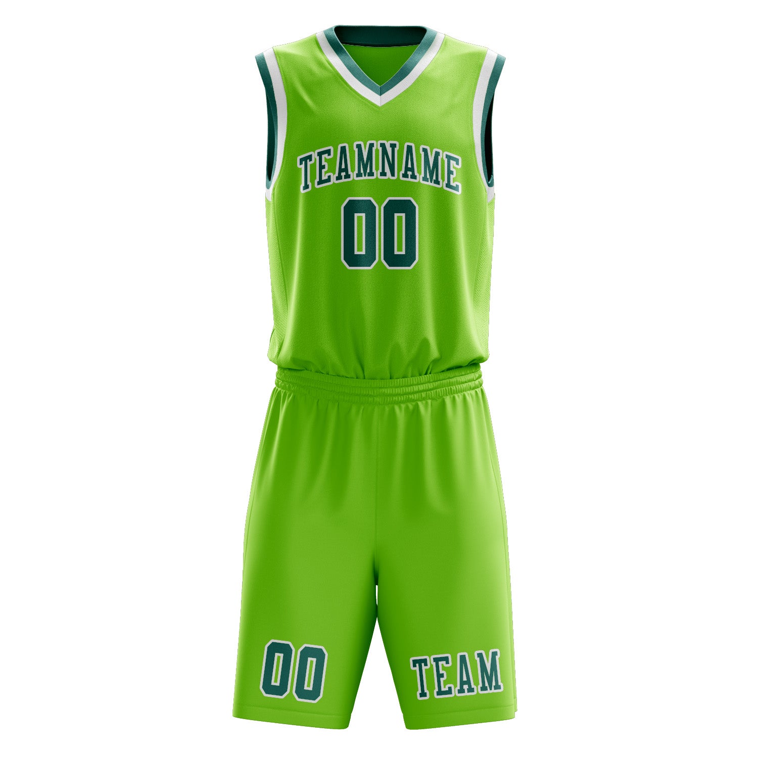 Benutzerdefiniertes Professionelles Smaragdgrün Blaugrün Basketballtrikot-Set