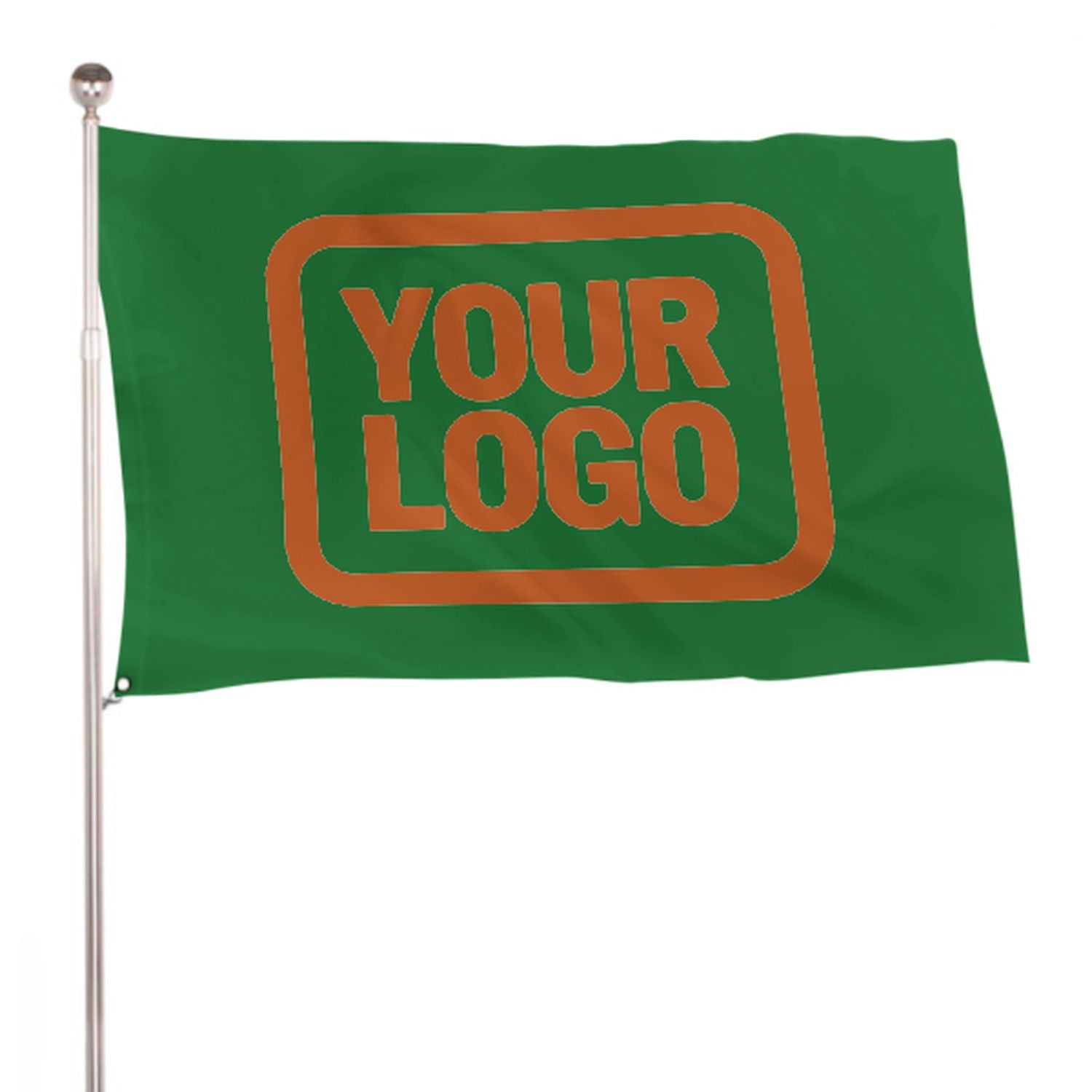 Maßgeschneidertes Smaragdgrün Orange Flagge