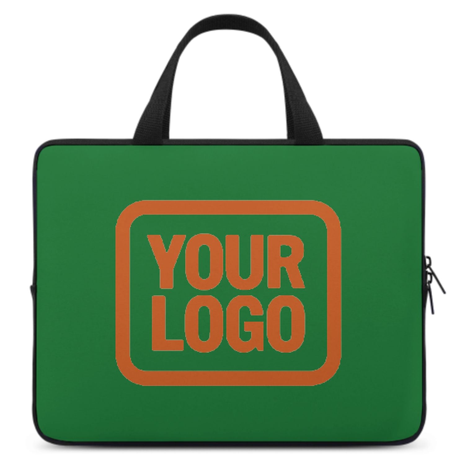 Maßgeschneidertes Smaragdgrün Orange Laptop Tasche