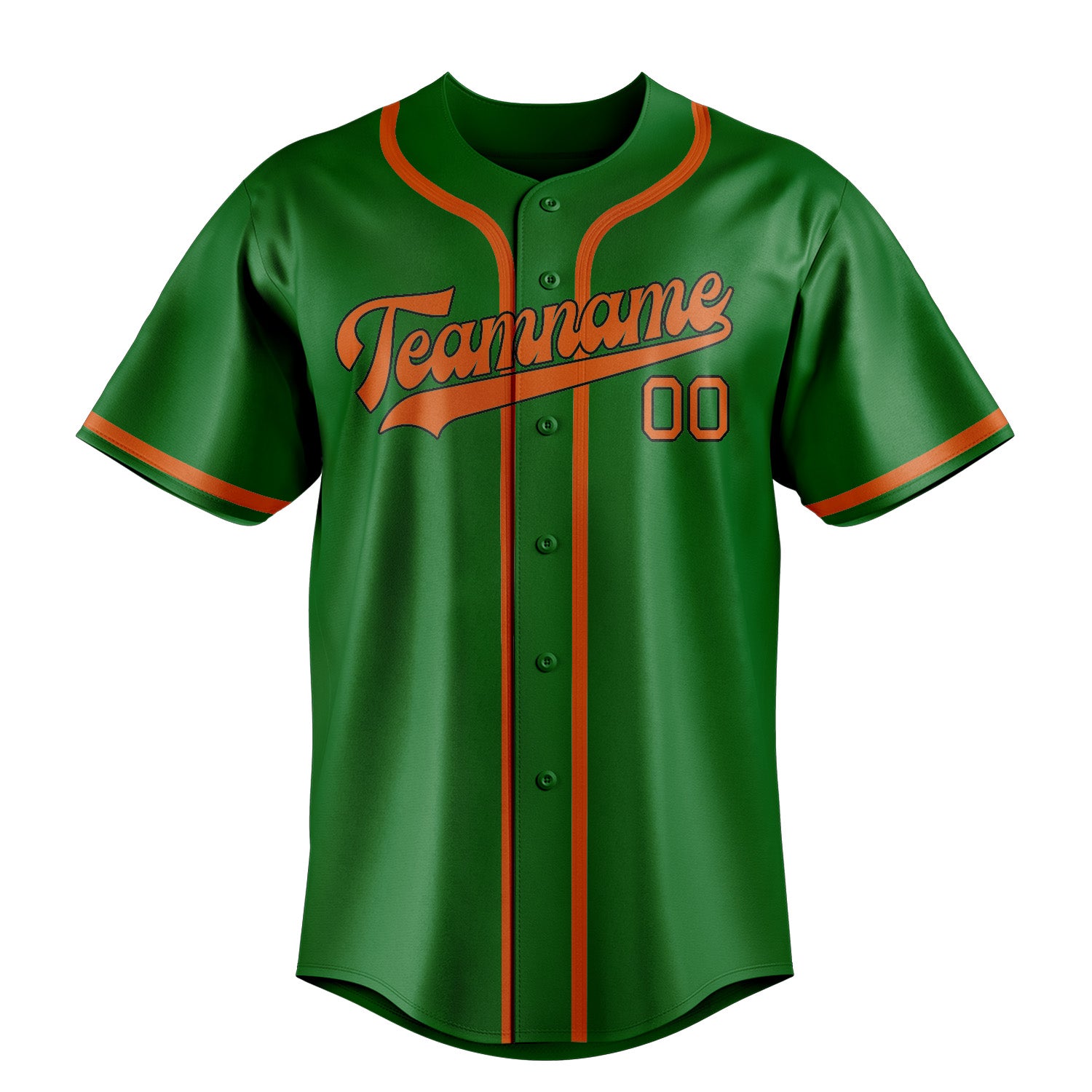 Benutzerdefiniertes Professionelles Smaragdgrün Orange Baseballtrikot