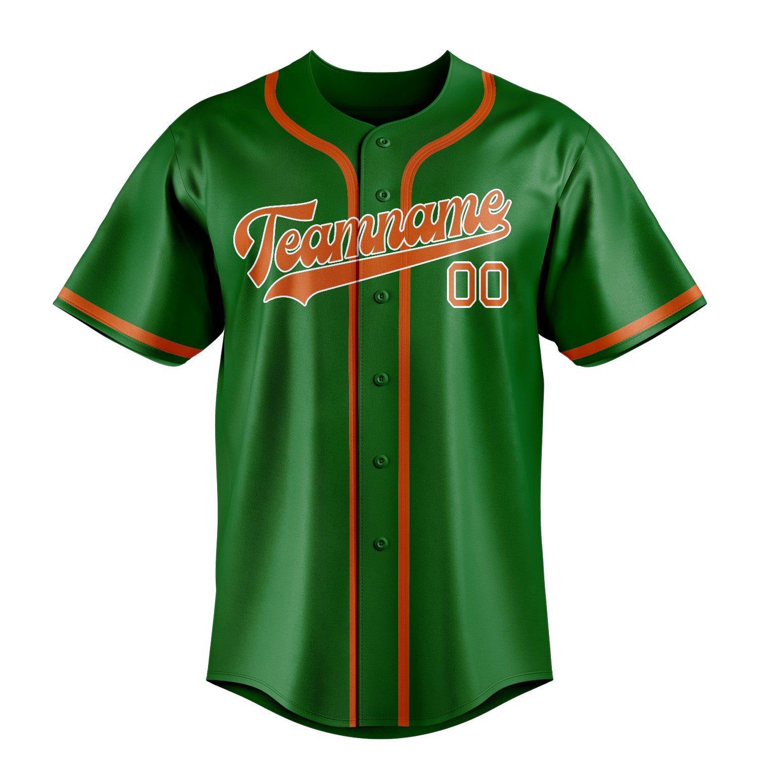 Benutzerdefiniertes Professionelles Smaragdgrün Orange Baseballtrikot