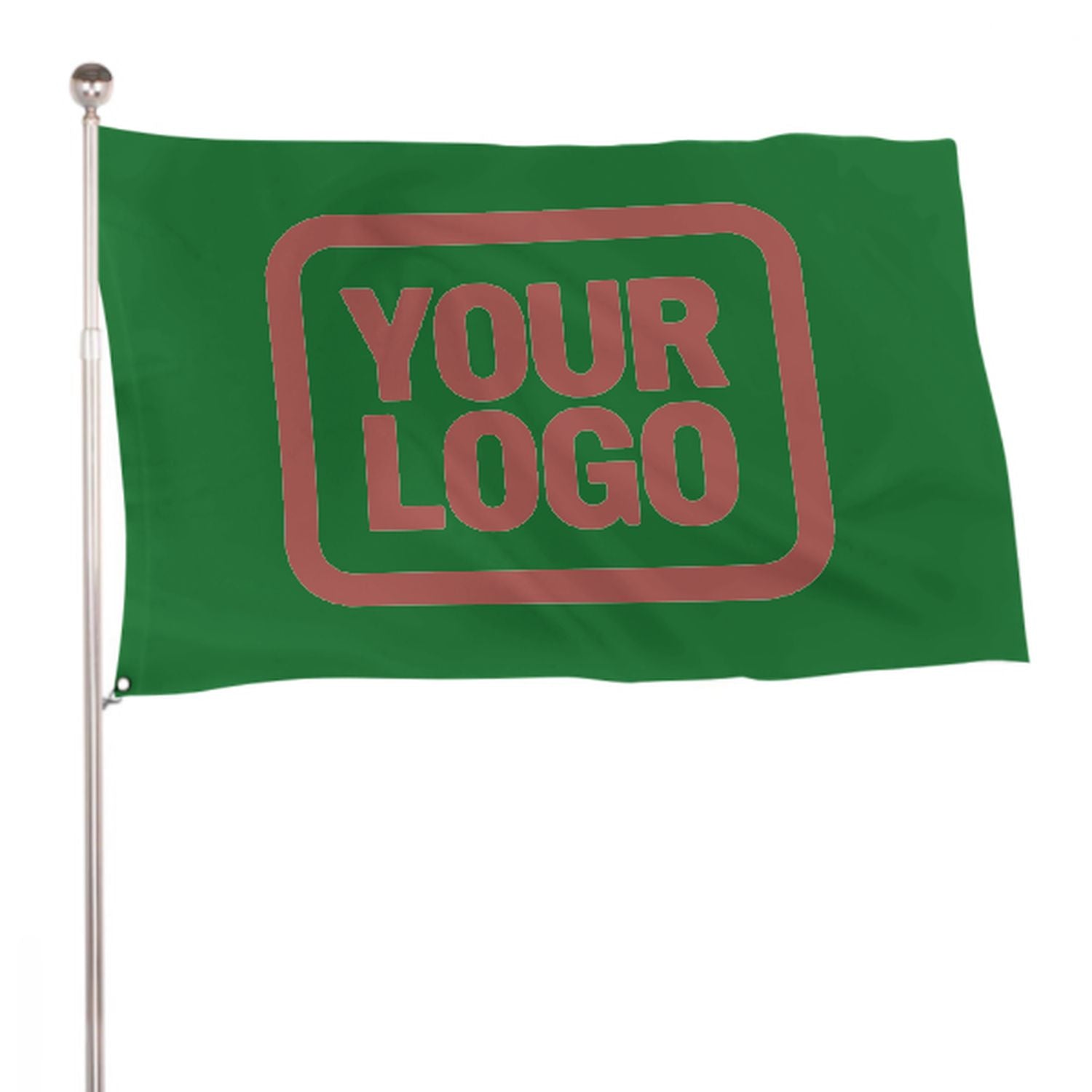 Maßgeschneidertes Smaragdgrün Kupferrose Flagge