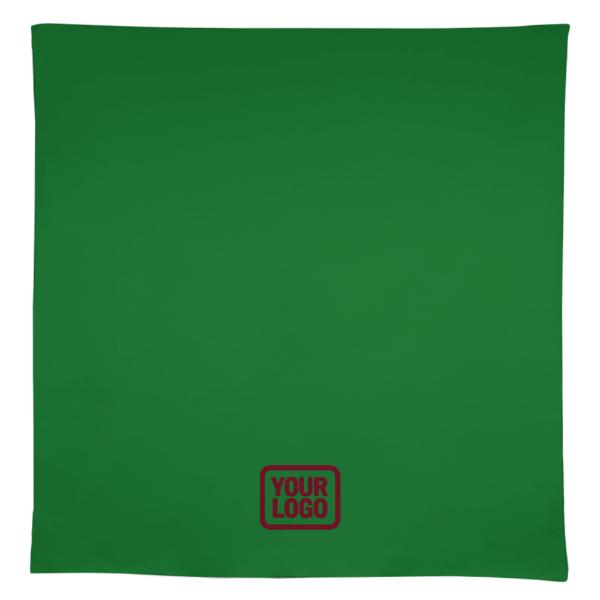 Tovaglia quadrata personalizzata color verde smeraldo e rosa rame