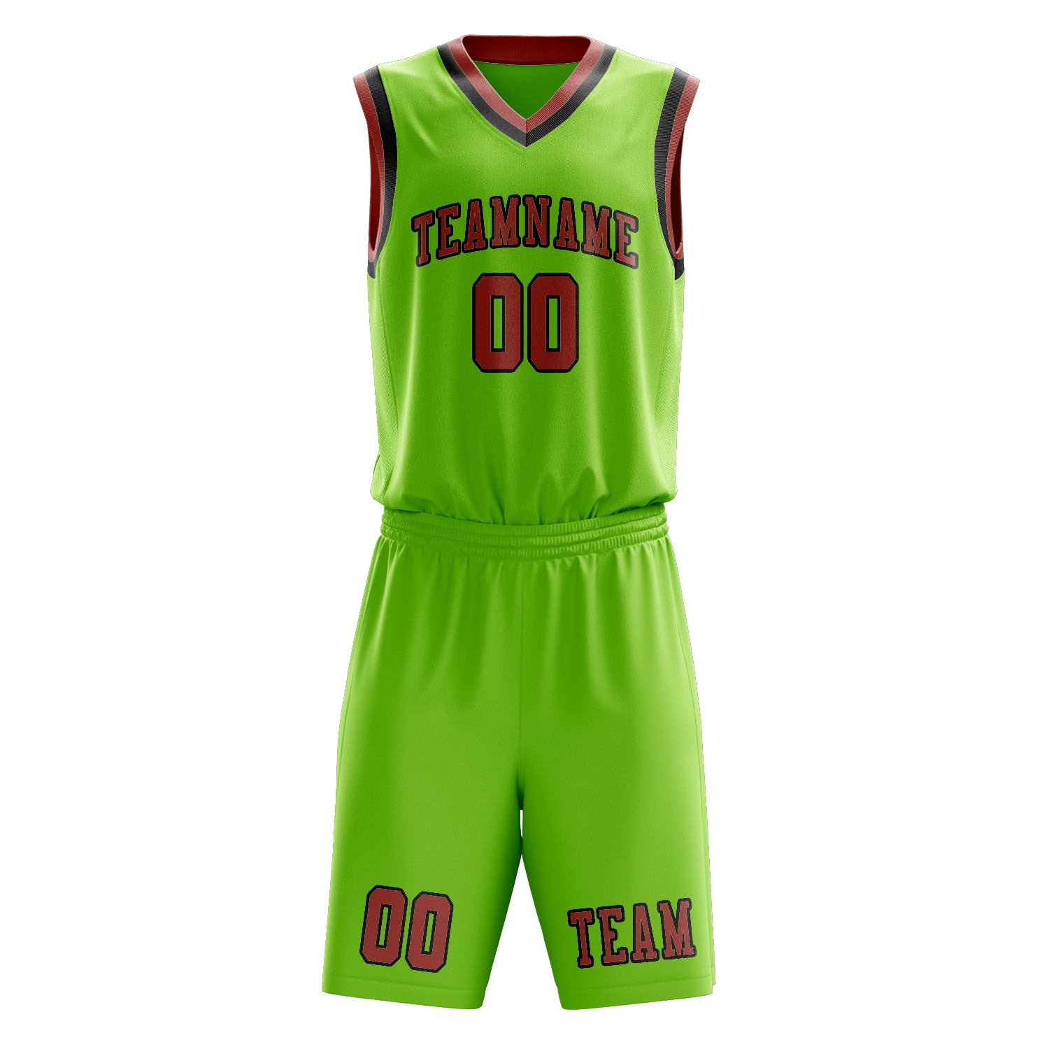 Benutzerdefiniertes Professionelles Smaragdgrün Kupferrose Basketballtrikot-Set