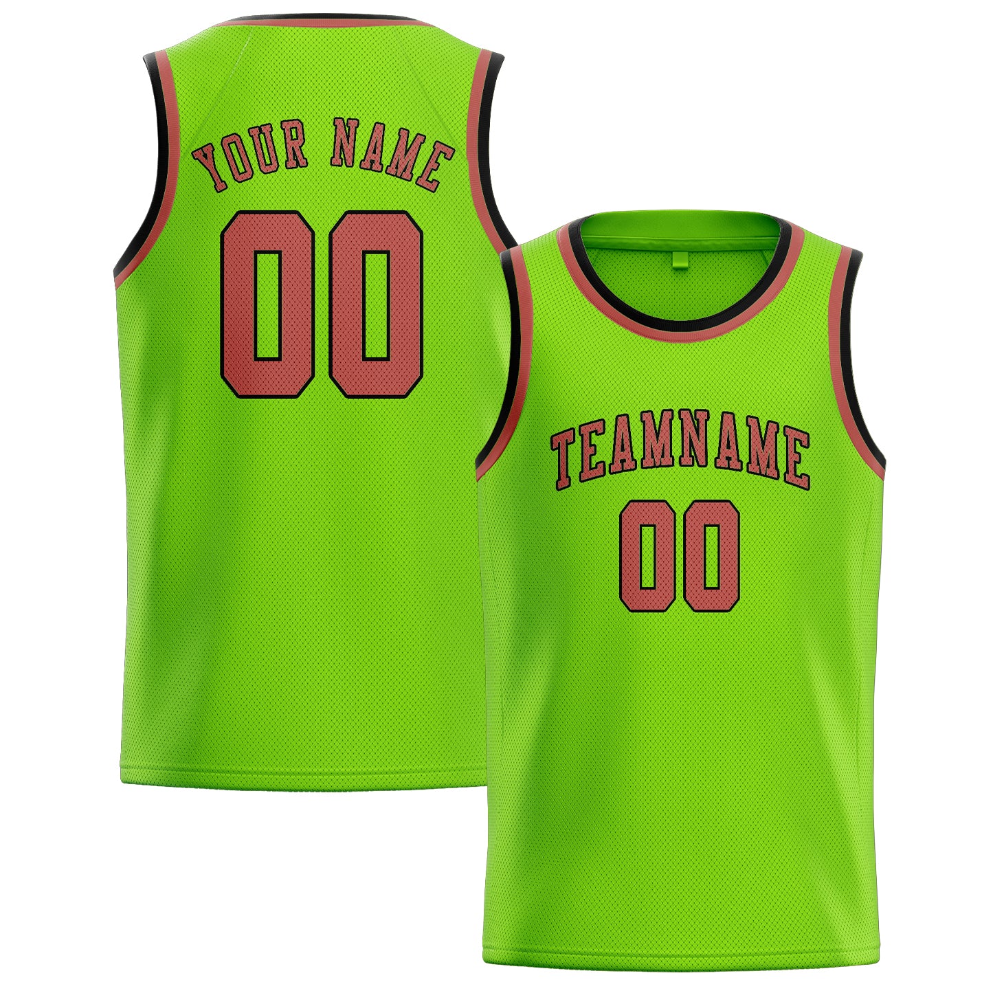 Benutzerdefiniertes Professionelles Smaragdgrün Kupferrose Basketballtrikot