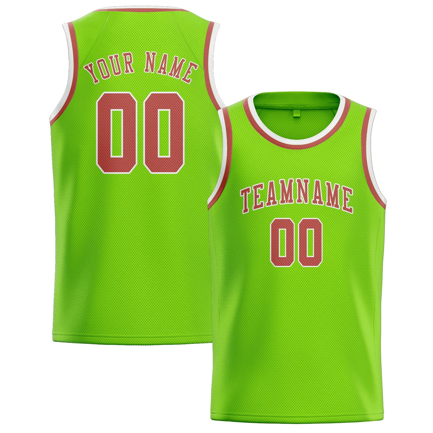 Benutzerdefiniertes Professionelles Smaragdgrün Kupferrose Basketballtrikot