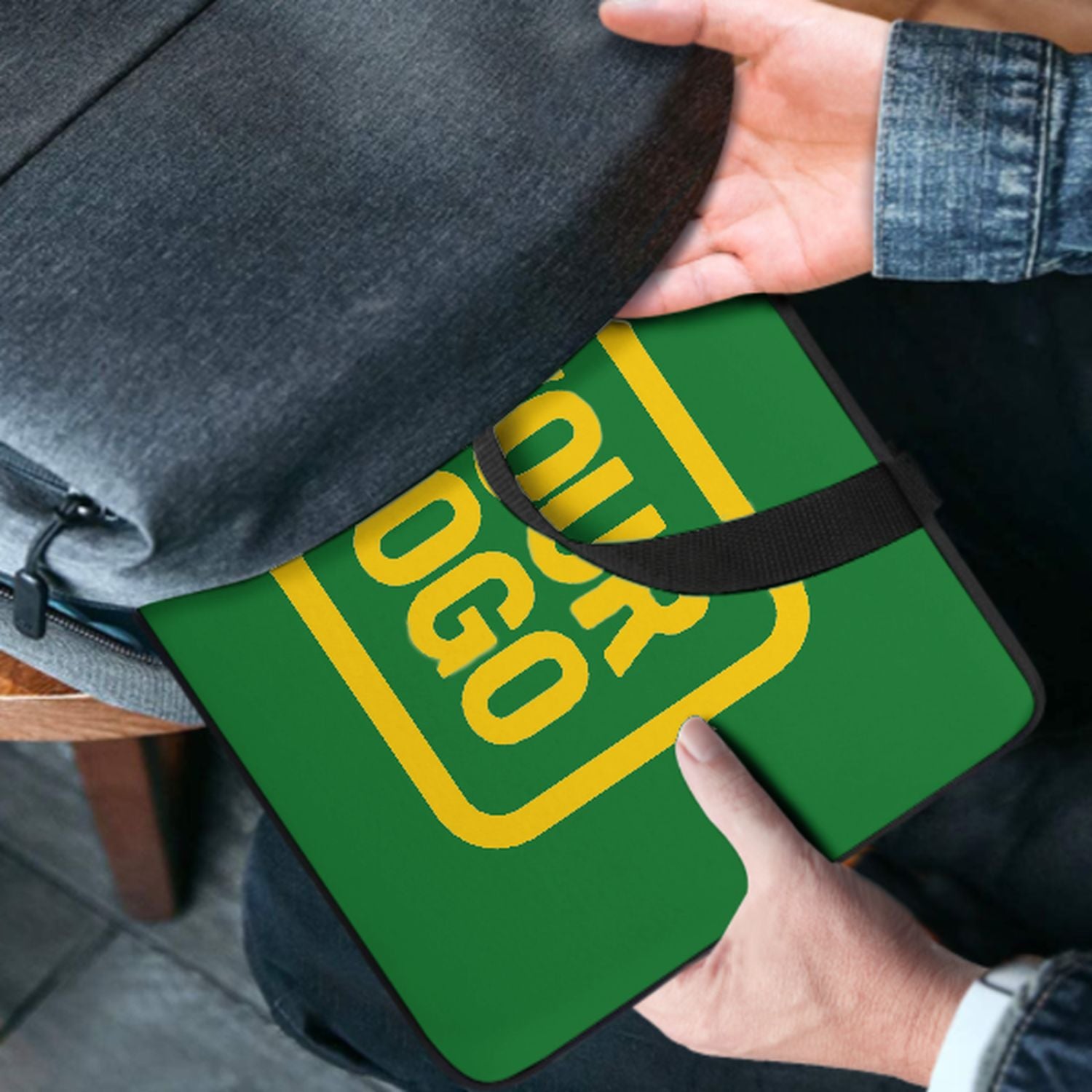 Maßgeschneidertes Smaragdgrün Gold Laptop Tasche