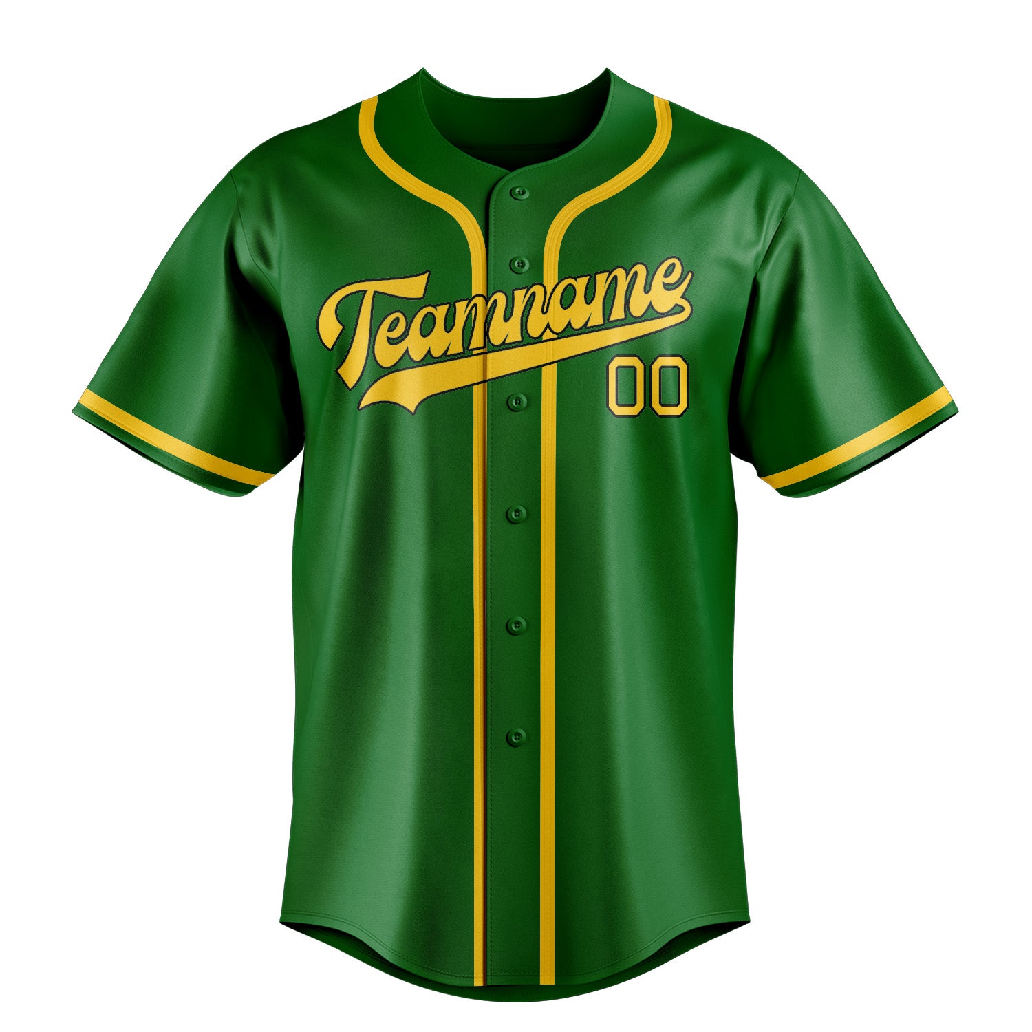Benutzerdefiniertes Professionelles Smaragdgrün Gold Baseballtrikot