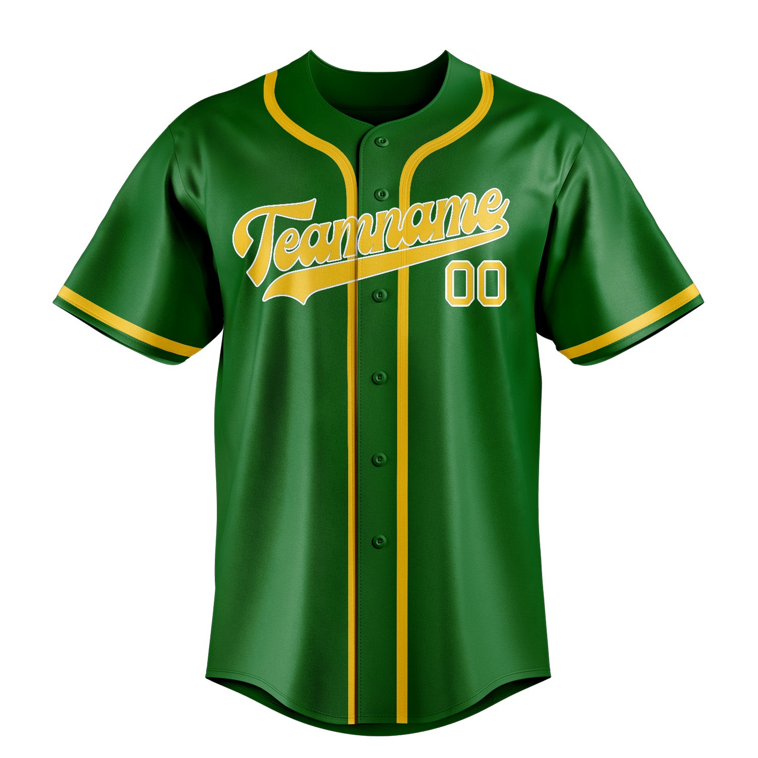 Benutzerdefiniertes Professionelles Smaragdgrün Gold Baseballtrikot