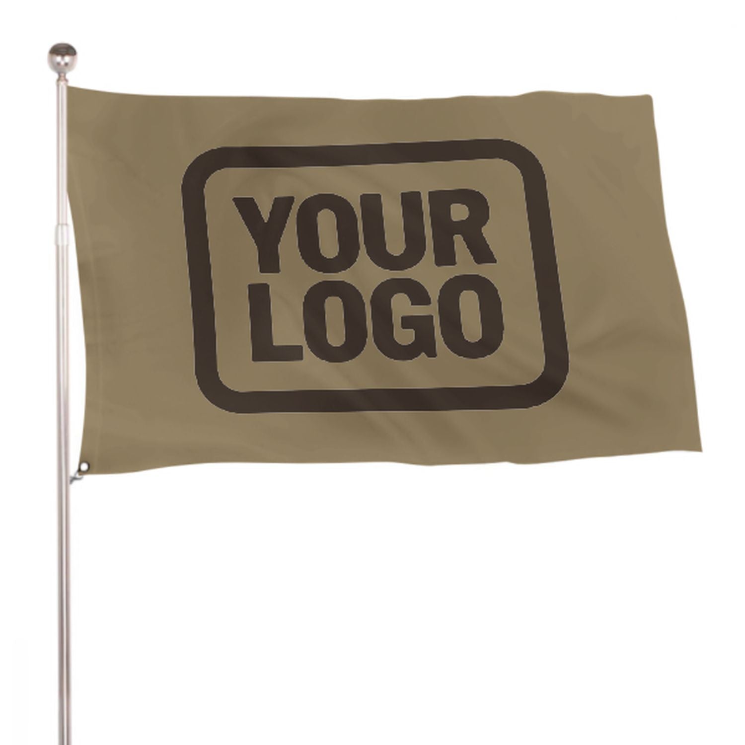Maßgeschneidertes Hellkhaki Braun Flagge