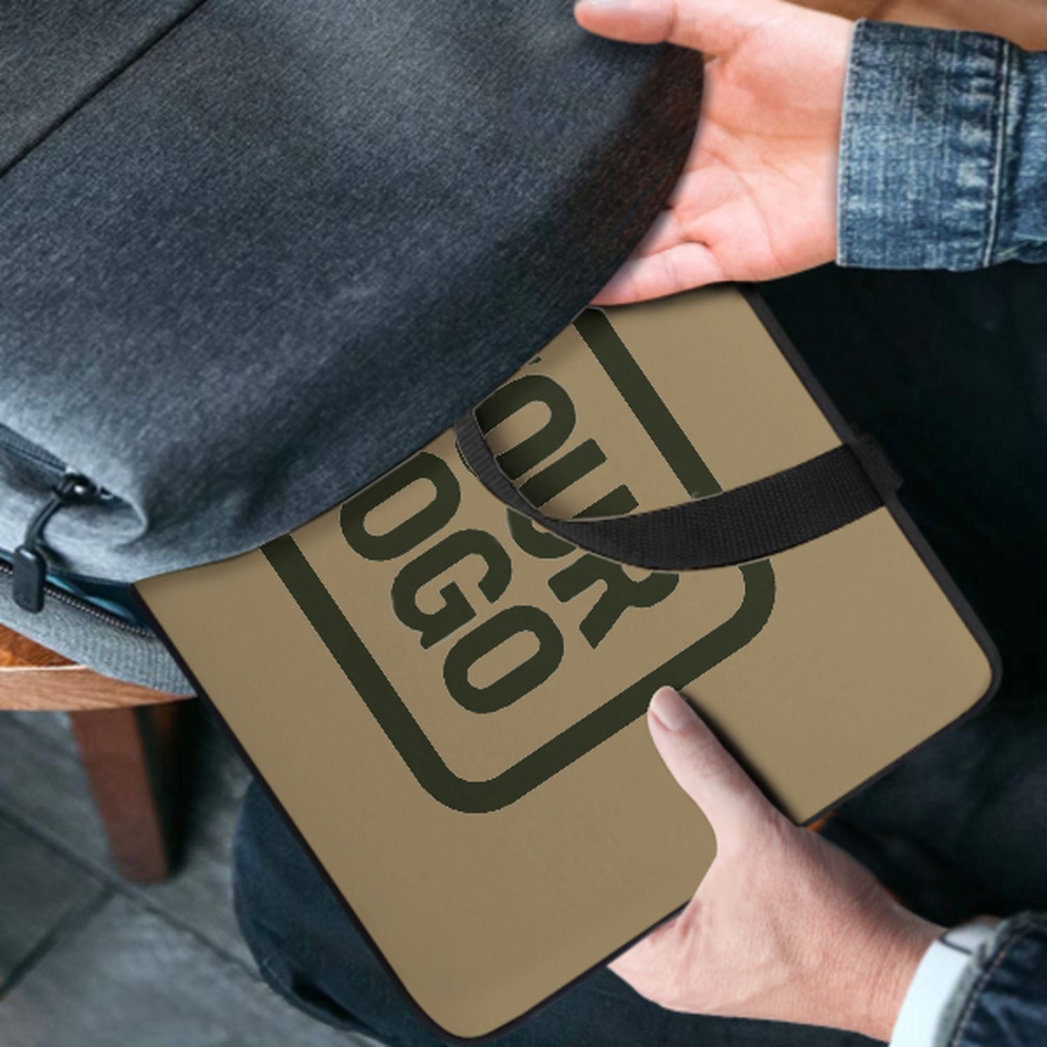 Maßgeschneidertes Hellkhaki Olive Laptop Tasche