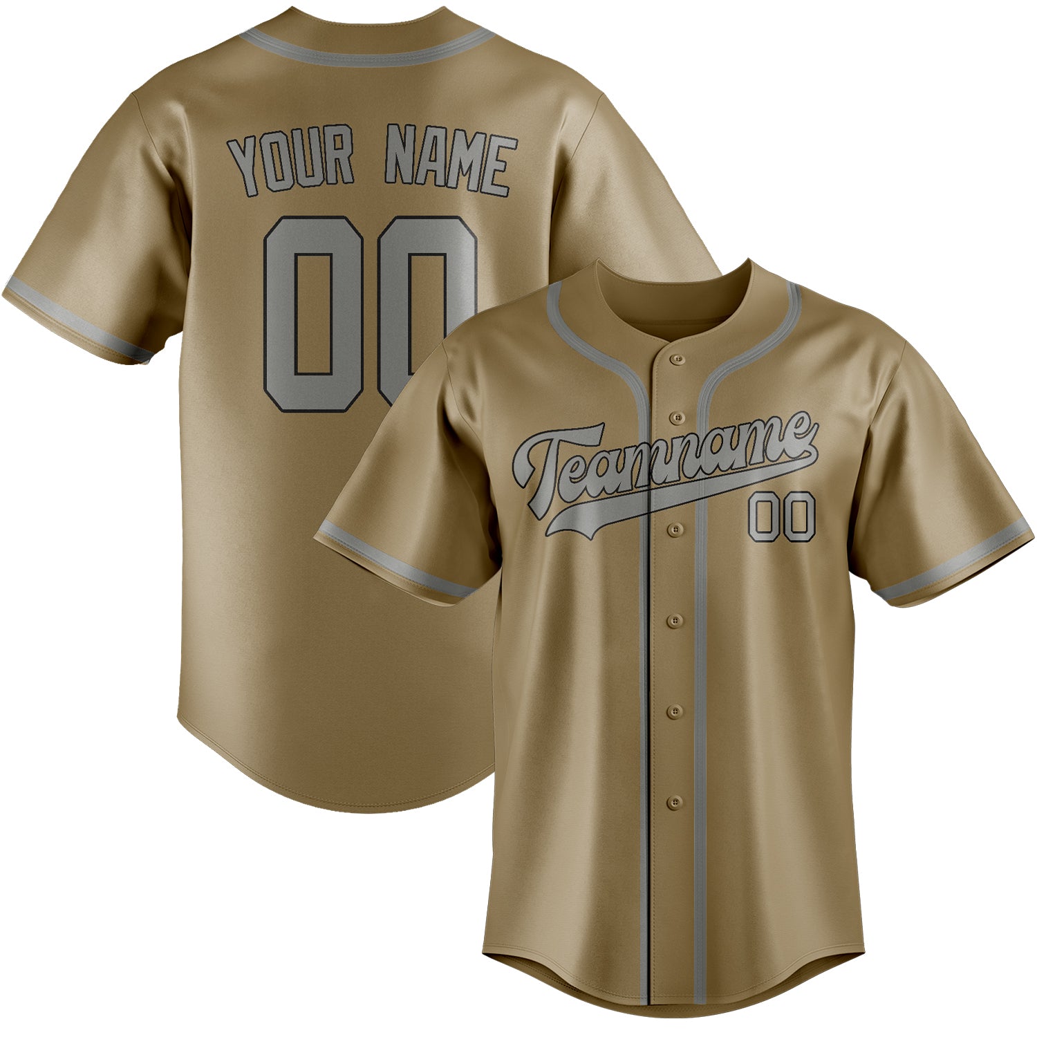 Потребител -дефиниран професионален Hellkhaki Grey Baseball Jersey