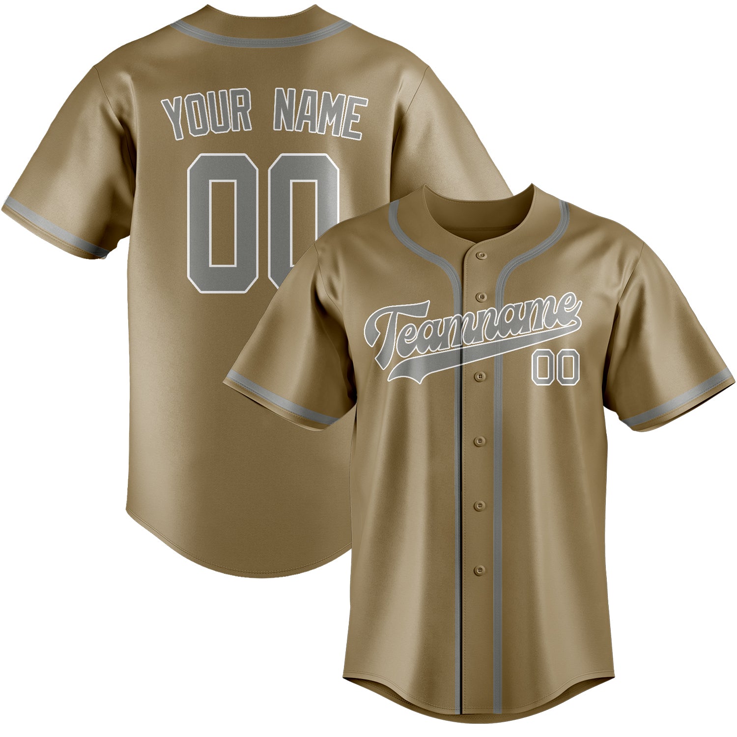 Потребител -дефиниран професионален Hellkhaki Grey Baseball Jersey