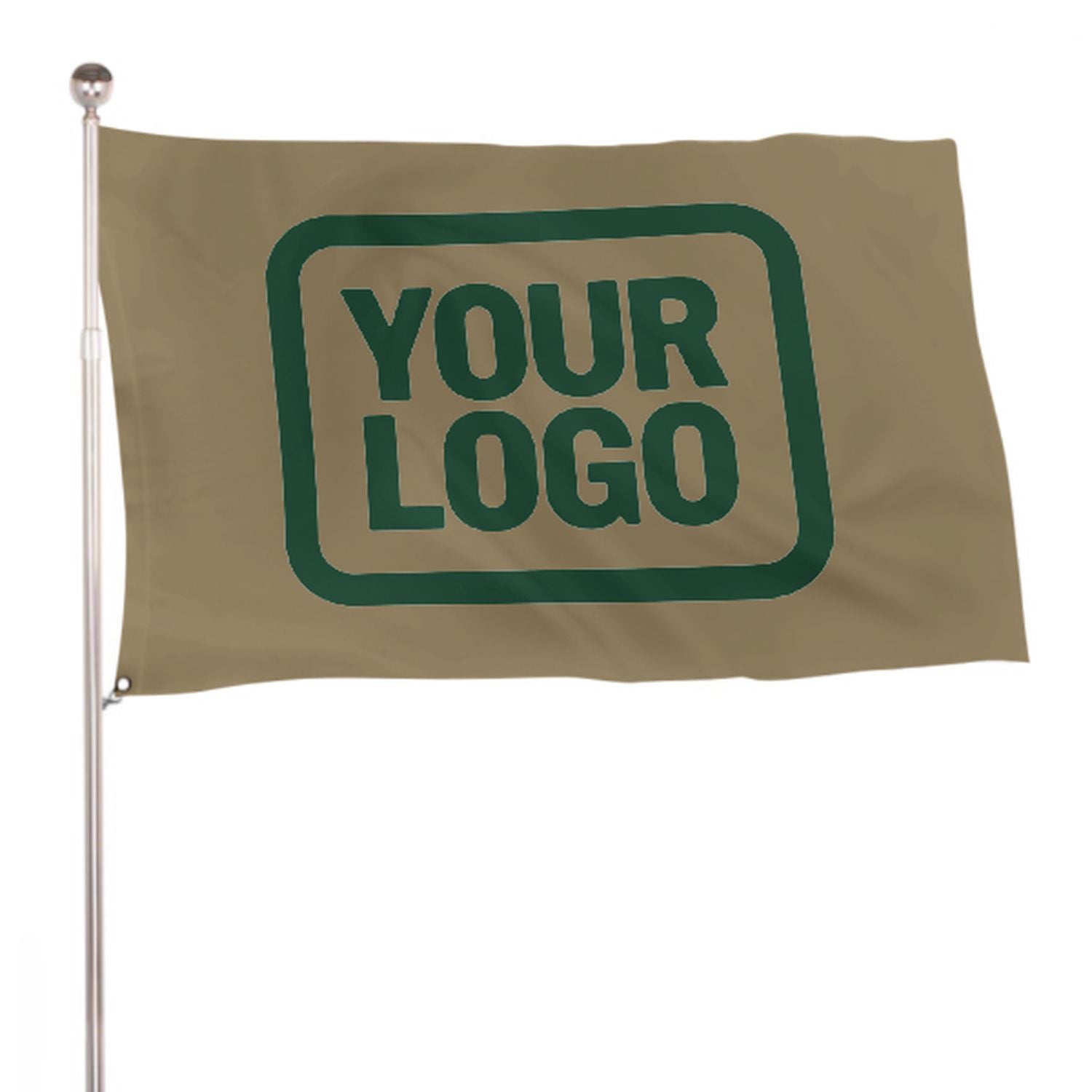Maßgeschneidertes Hellkhaki Moosgrün Flagge