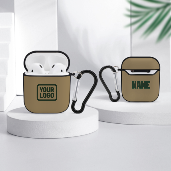 Maßgeschneidertes Hellkhaki Tannengrün AirPods-Hülle