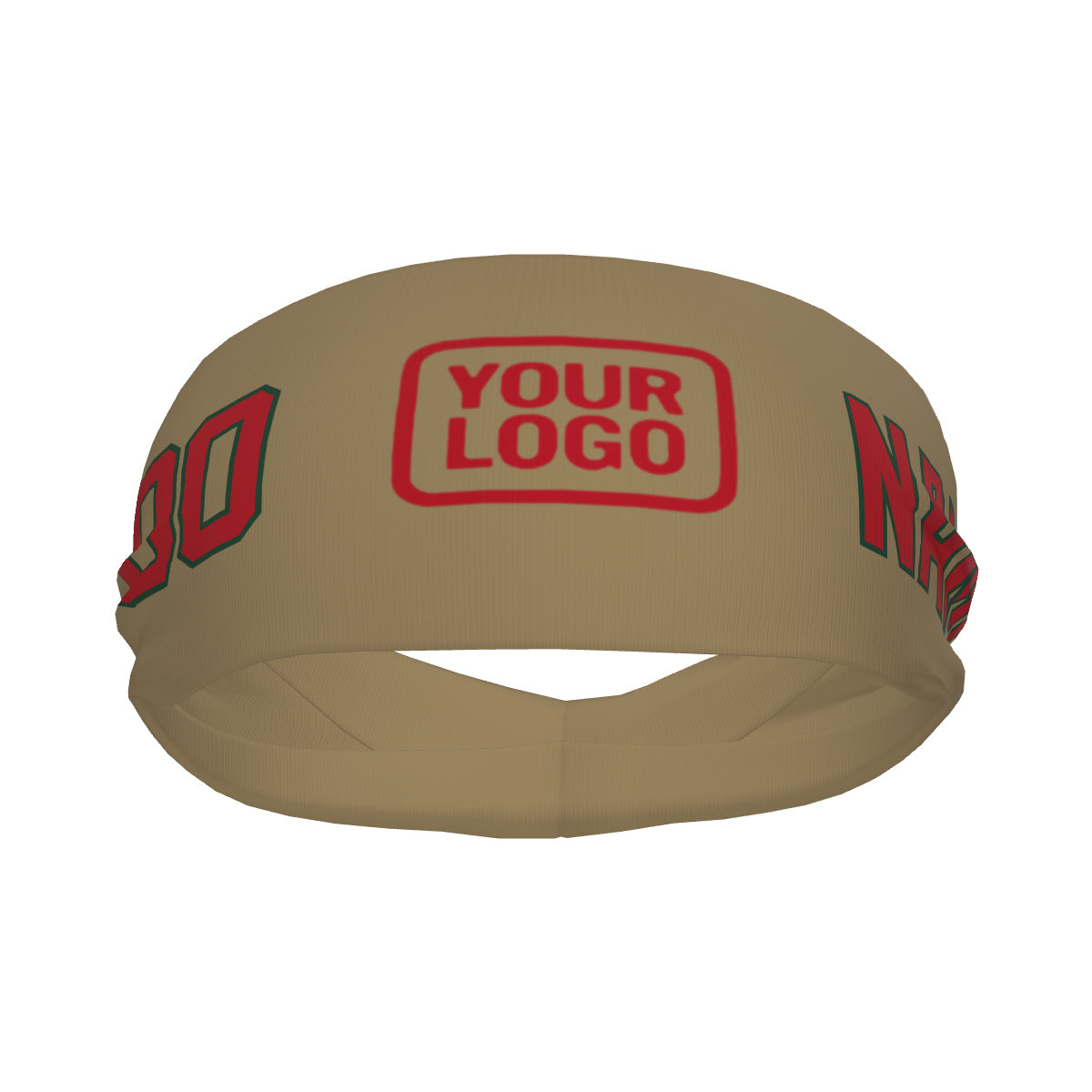Maßgeschneidertes Hellkhaki Rot Sport Stirnband