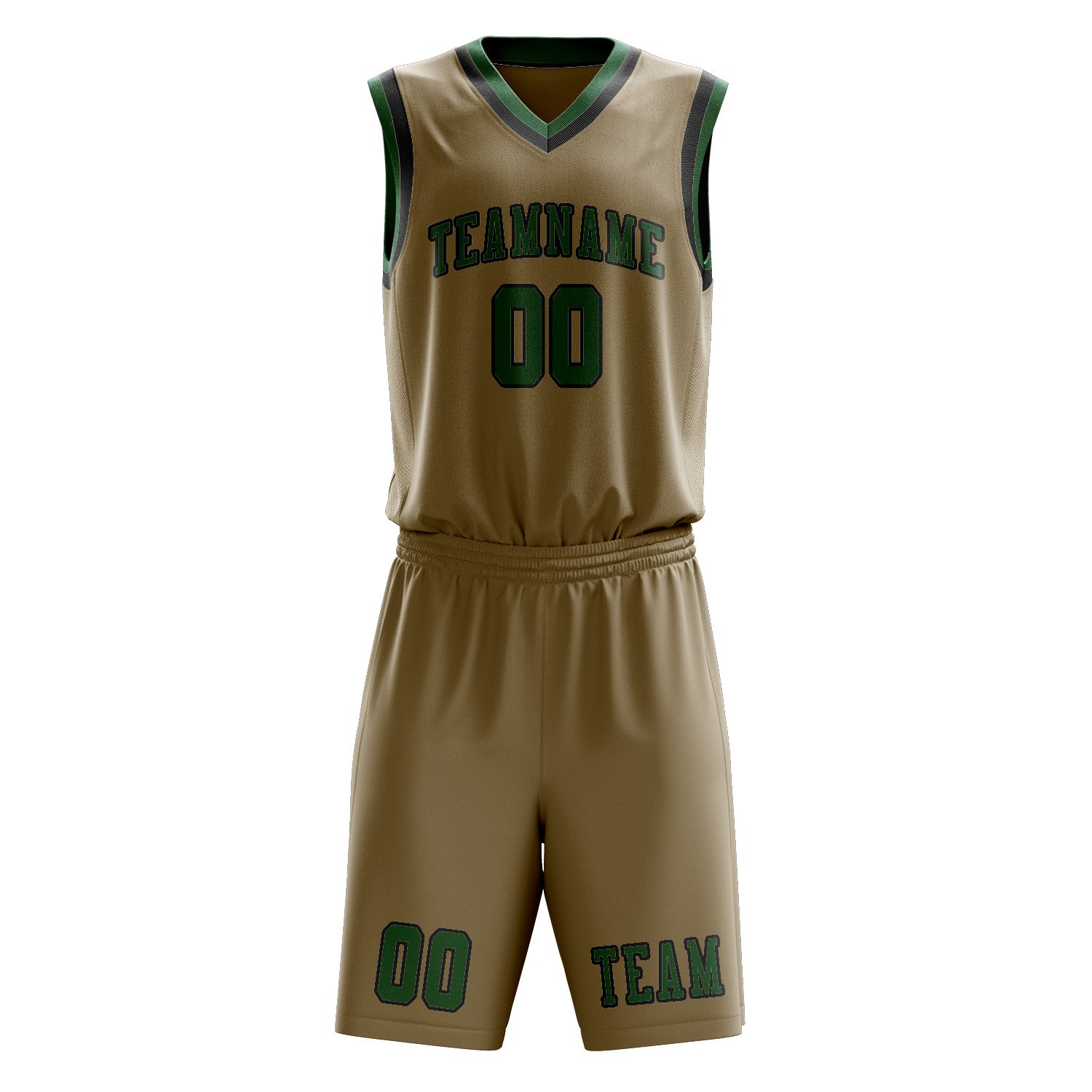Benutzerdefiniertes Professionelles Hellkhaki Moosgrün Basketballtrikot-Set