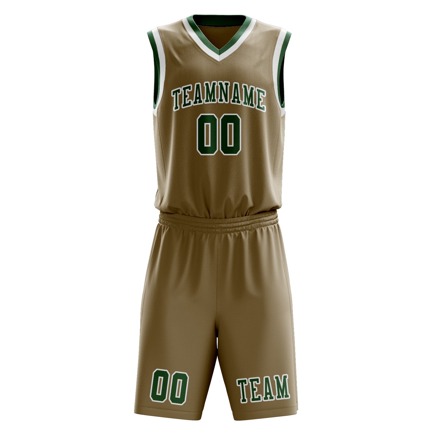 Benutzerdefiniertes Professionelles Hellkhaki Moosgrün Basketballtrikot-Set