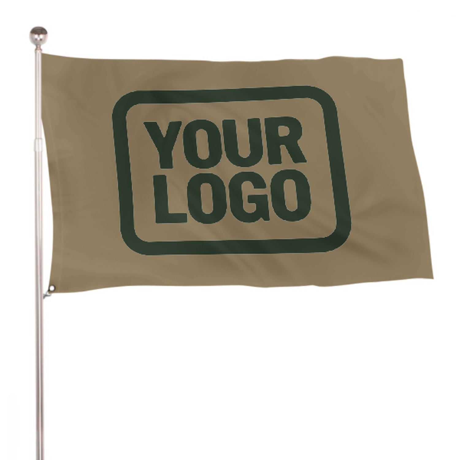 Maßgeschneidertes Hellkhaki Tannengrün Flagge
