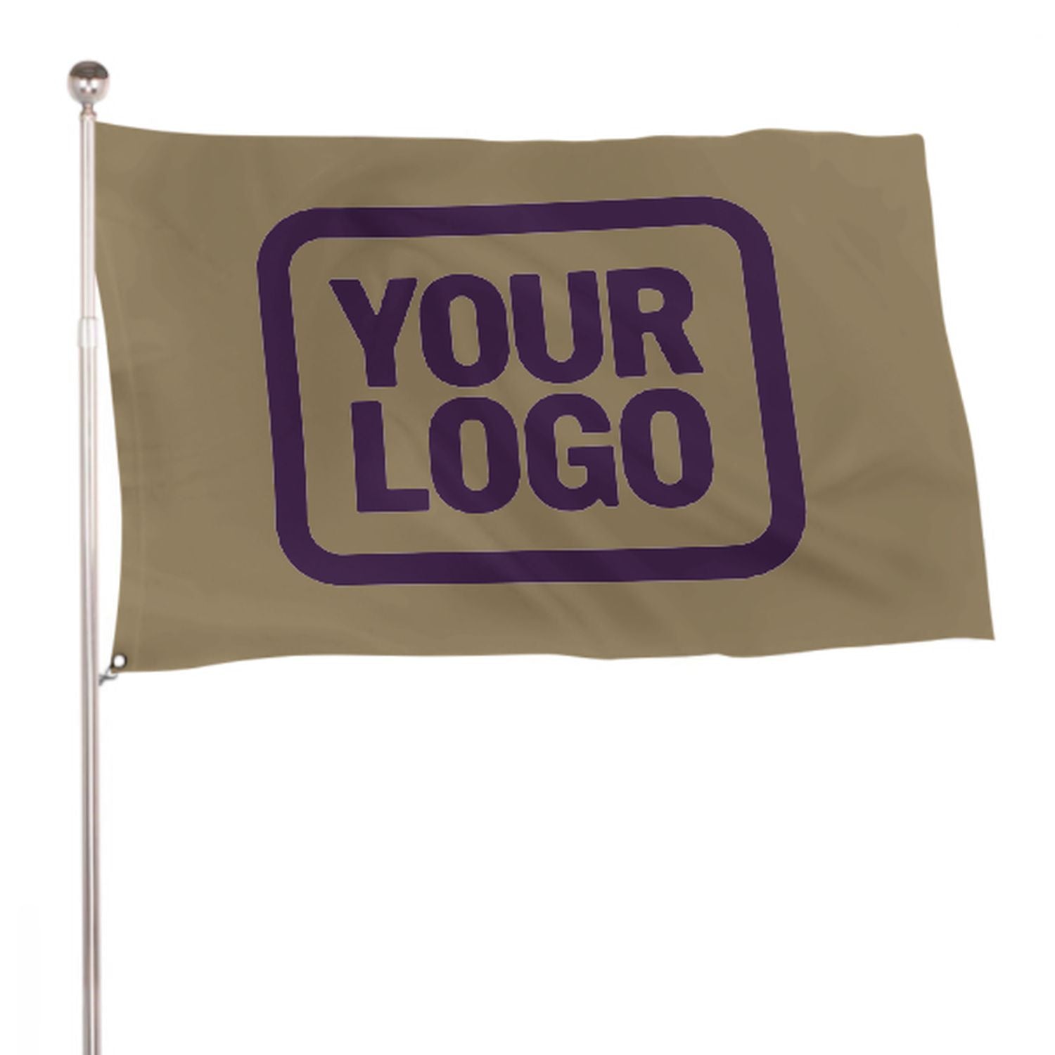 Maßgeschneidertes Hellkhaki Lila Flagge