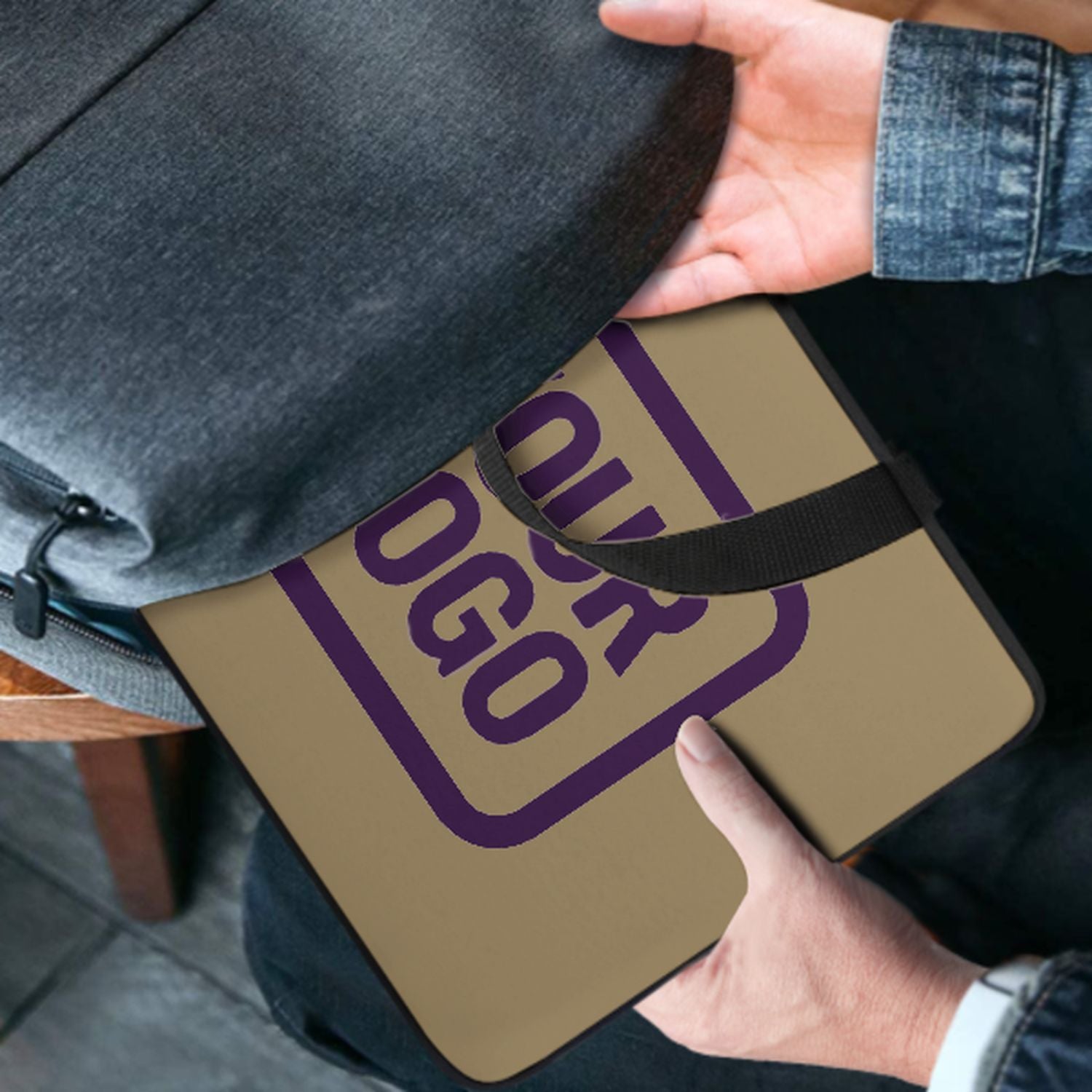 Maßgeschneidertes Hellkhaki Purple Laptop Tasche